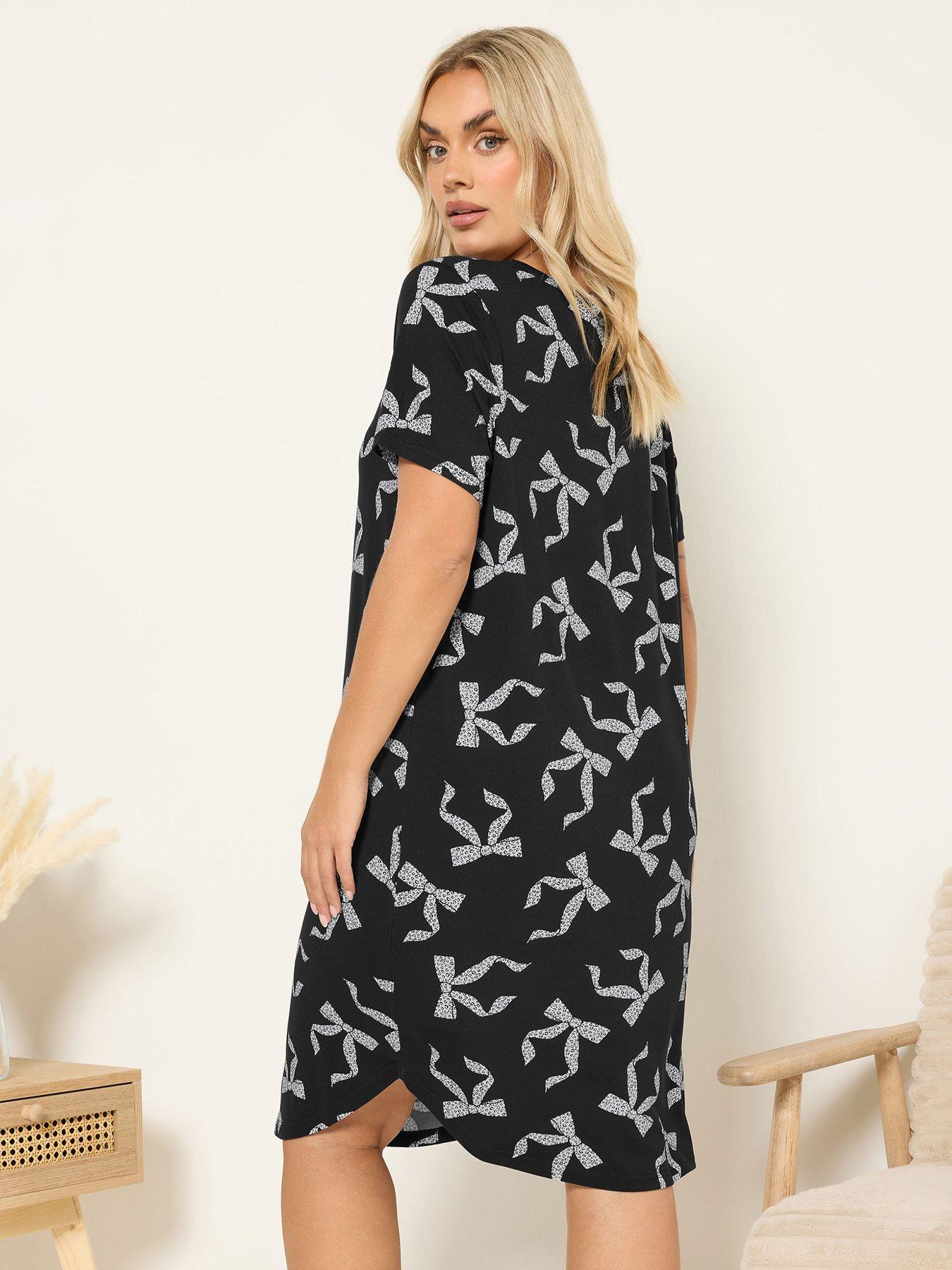 Image 2 of 4 of Yours Curve Soft Touch Nightdress - Black
