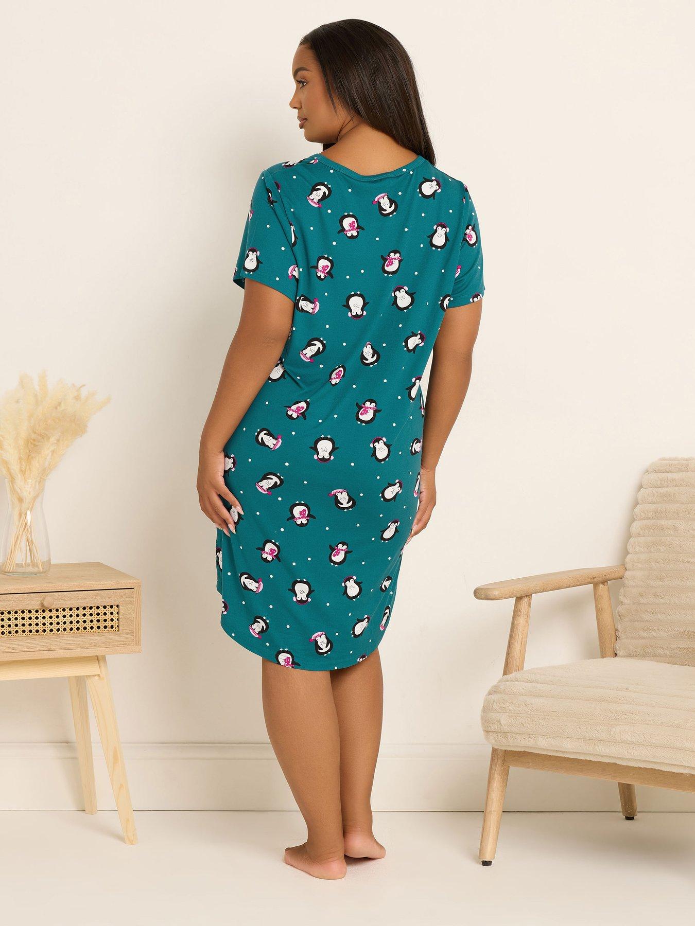 Image 2 of 4 of Yours Curve Soft Touch Nightdress - Blue