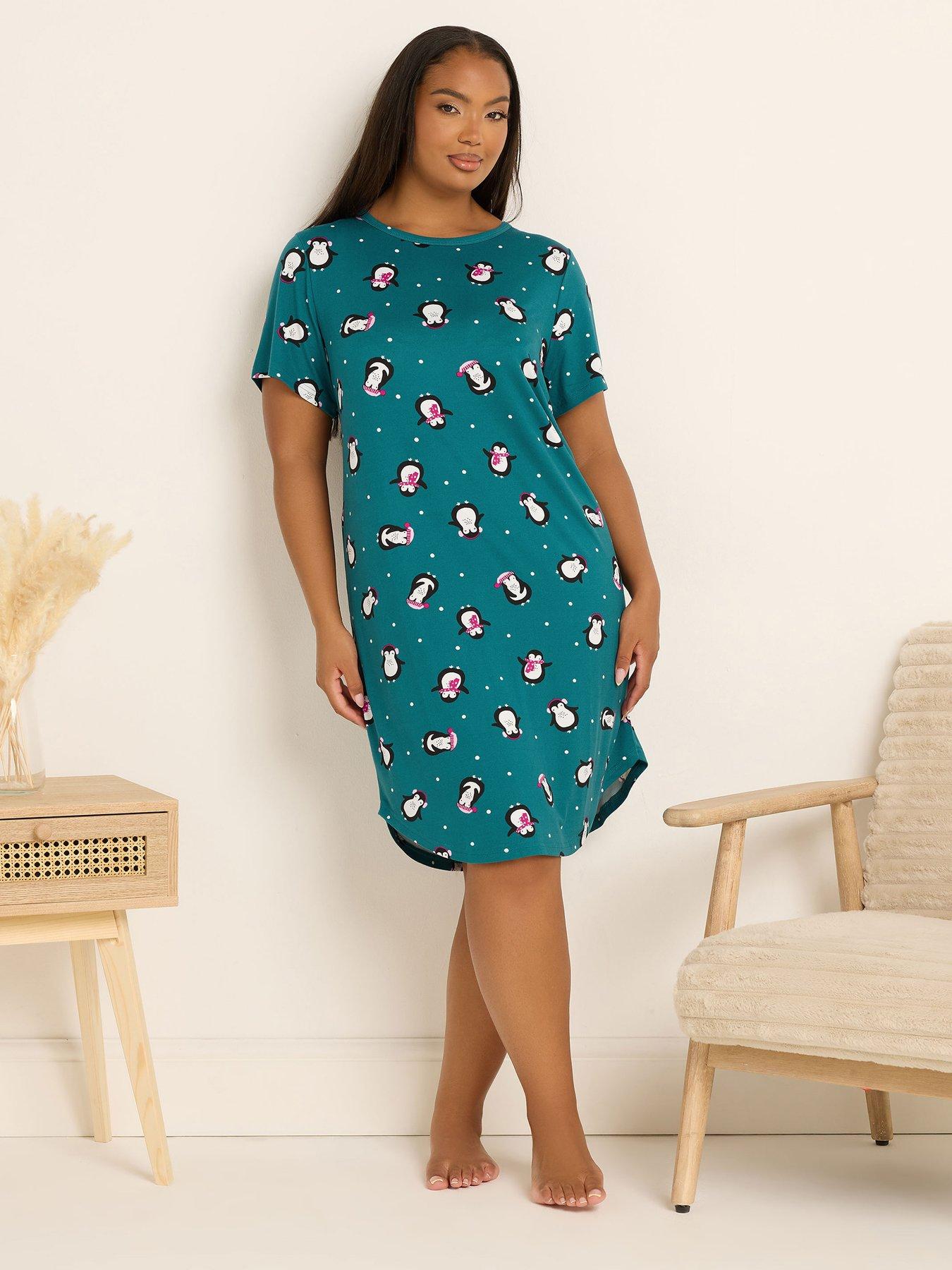 Image 3 of 4 of Yours Curve Soft Touch Nightdress - Blue