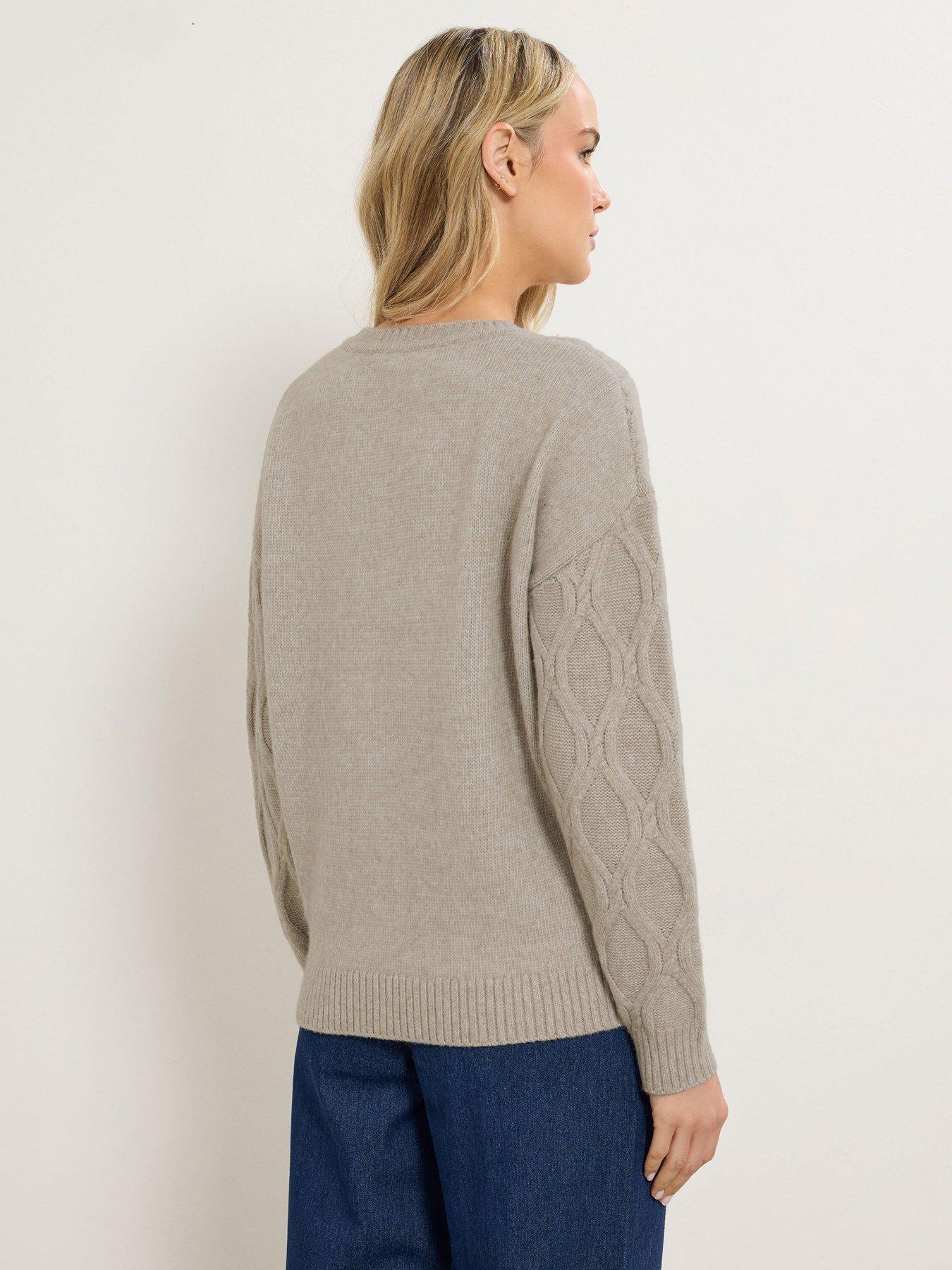 Image 2 of 4 of Long Tall Sally Cable Knit Jumper - Natural