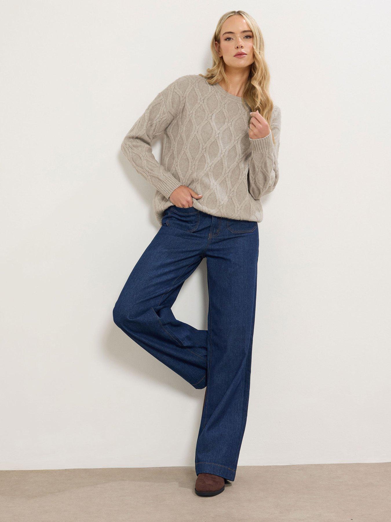 Image 3 of 4 of Long Tall Sally Cable Knit Jumper - Natural