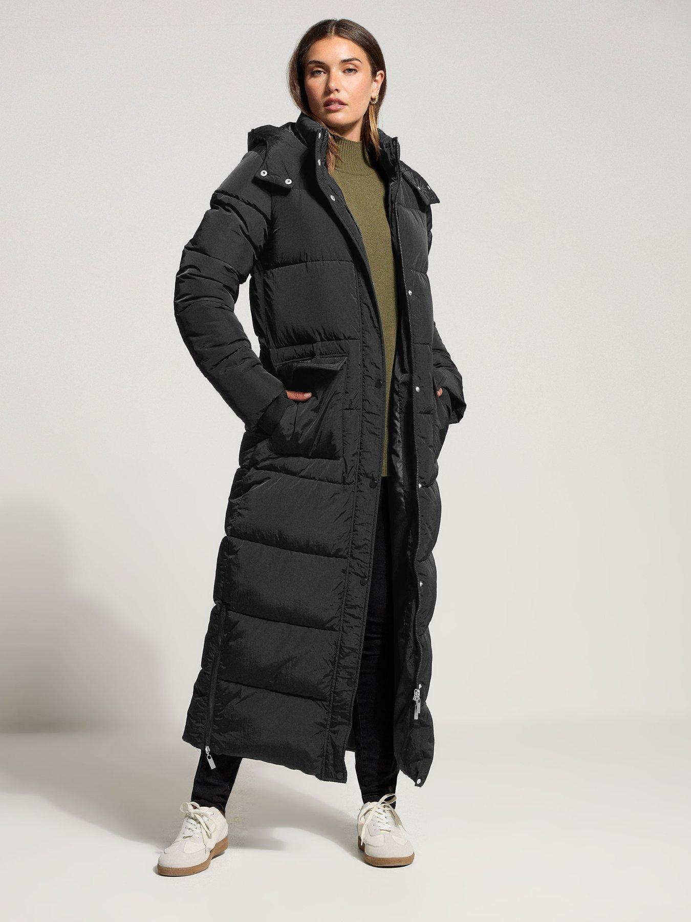 Image 3 of 4 of Long Tall Sally Maxi Padded Coat - Black
