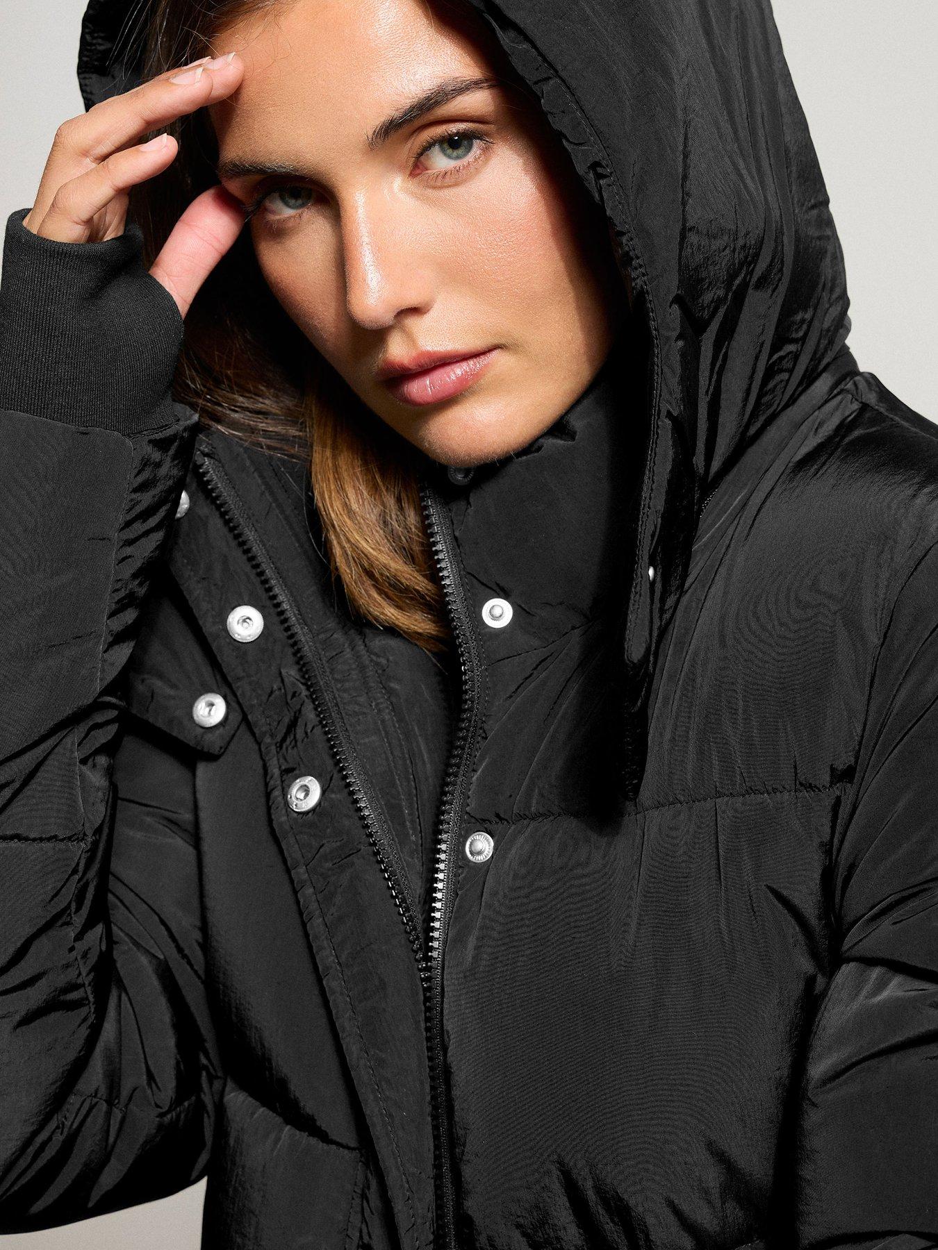 Image 4 of 4 of Long Tall Sally Maxi Padded Coat - Black