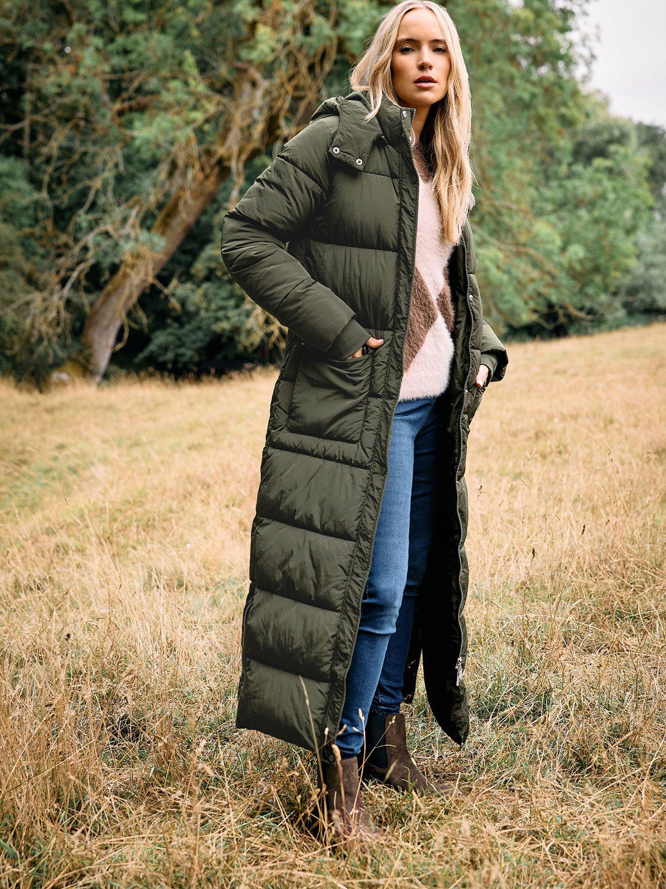 Image 1 of 4 of Long Tall Sally Maxi Padded Coat - Green