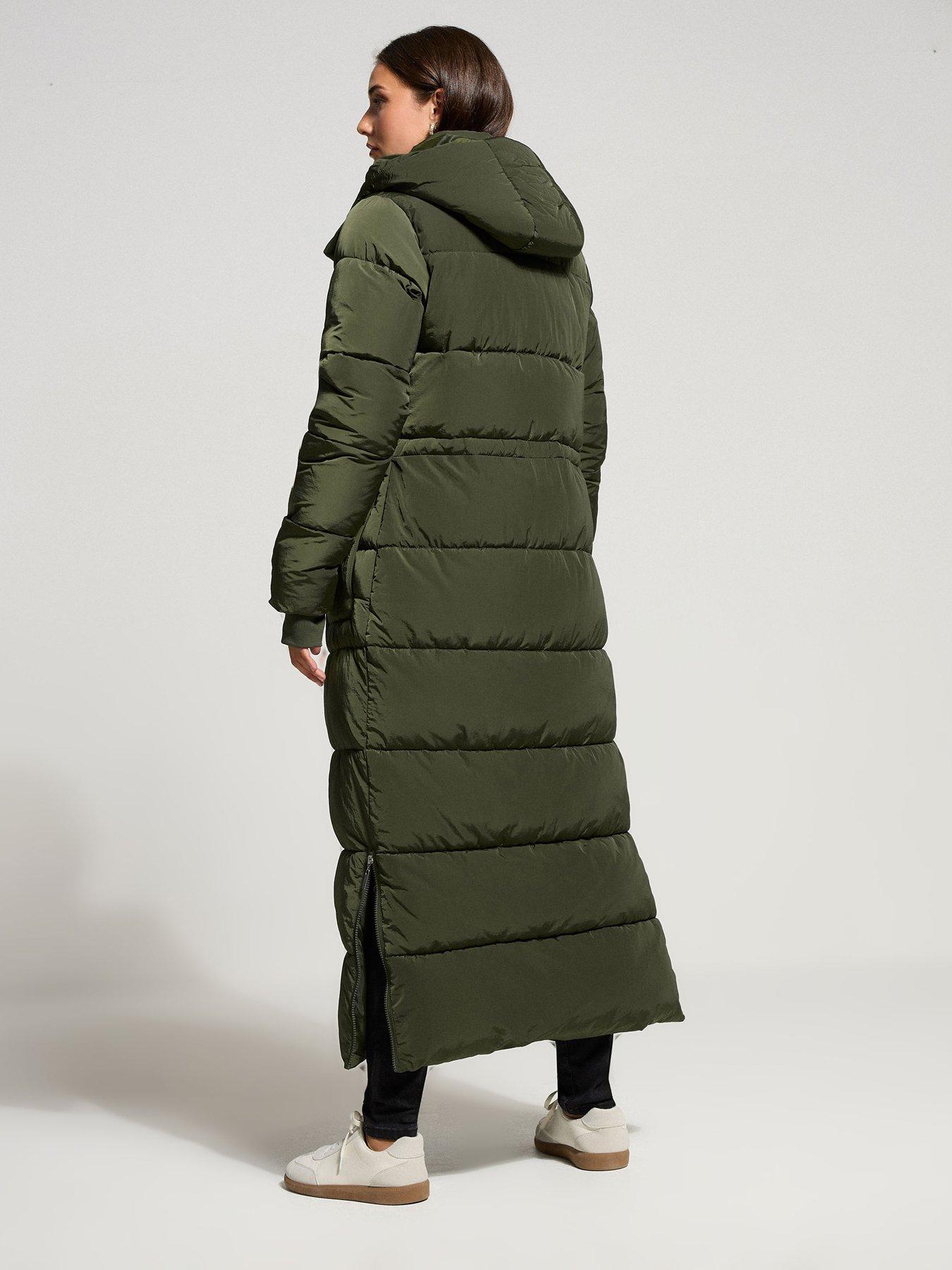 Image 2 of 4 of Long Tall Sally Maxi Padded Coat - Green