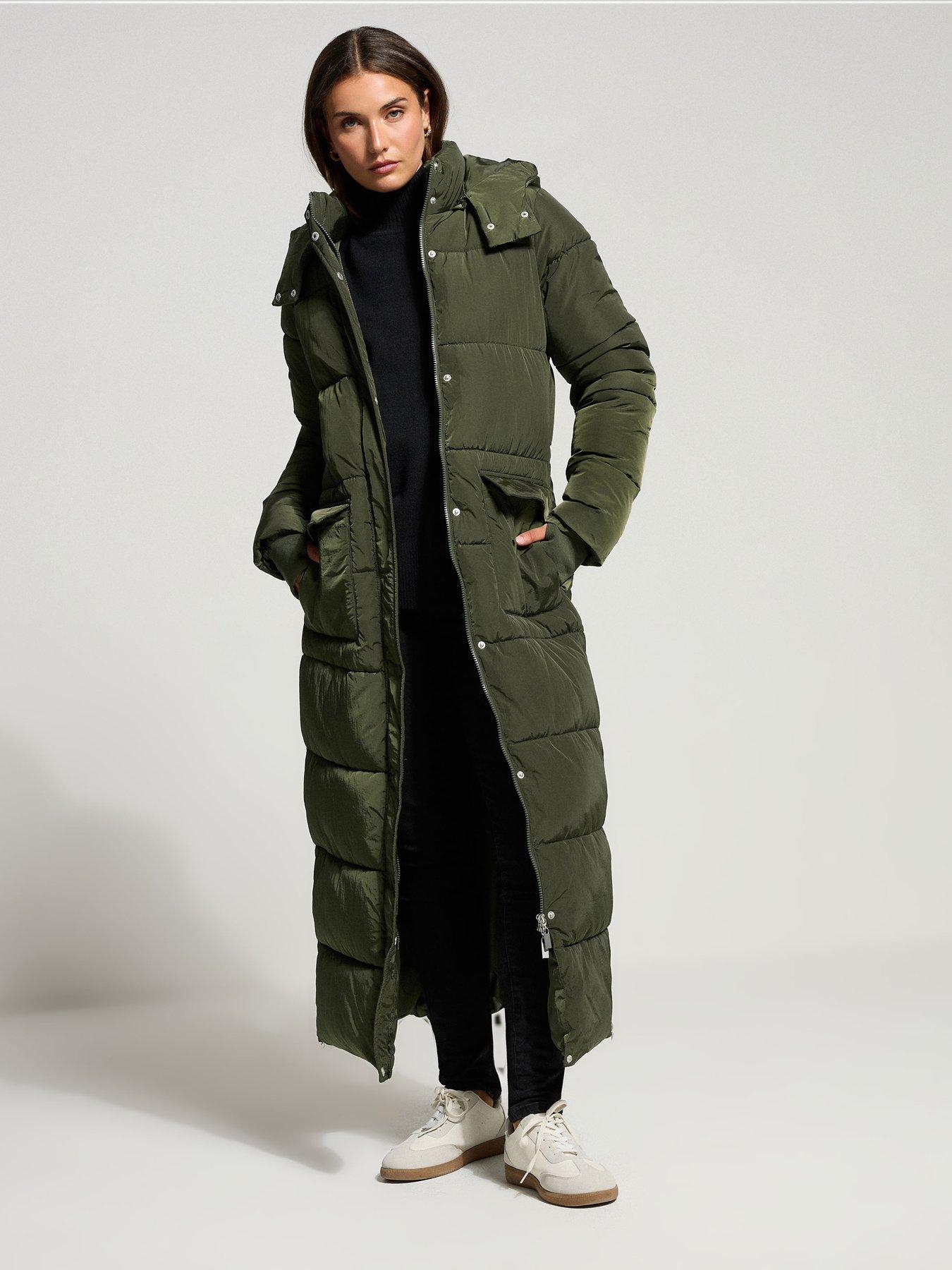 Image 3 of 4 of Long Tall Sally Maxi Padded Coat - Green
