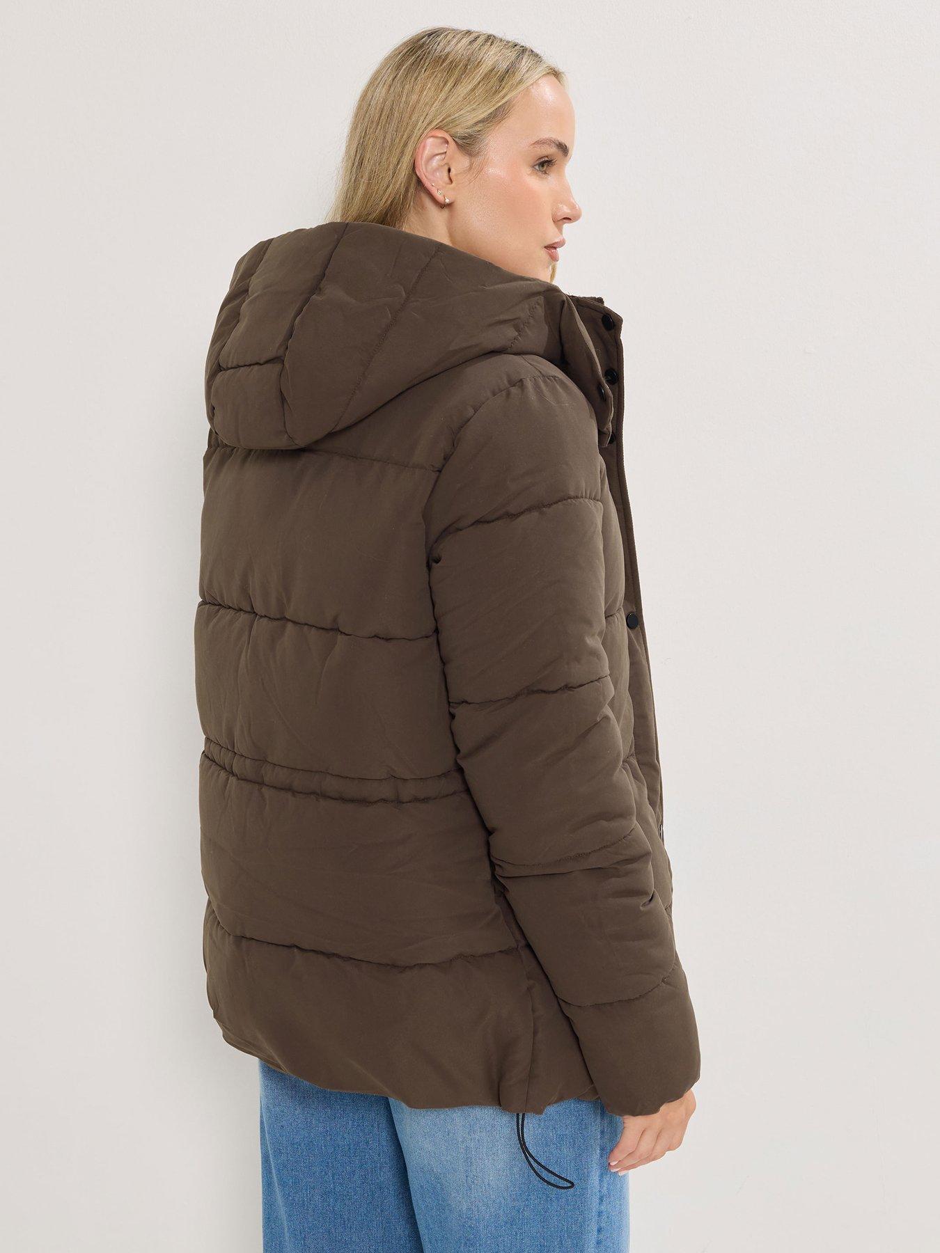 Image 2 of 4 of Long Tall Sally Short Padded Coat - Brown
