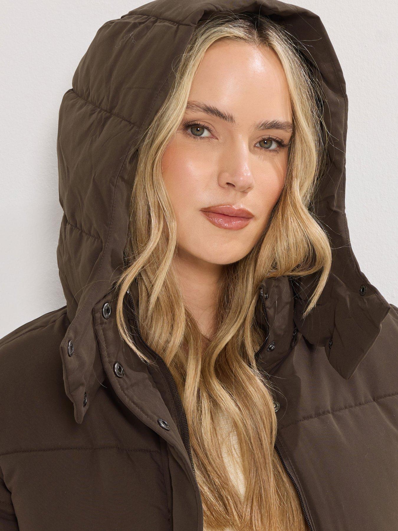 Image 4 of 4 of Long Tall Sally Short Padded Coat - Brown
