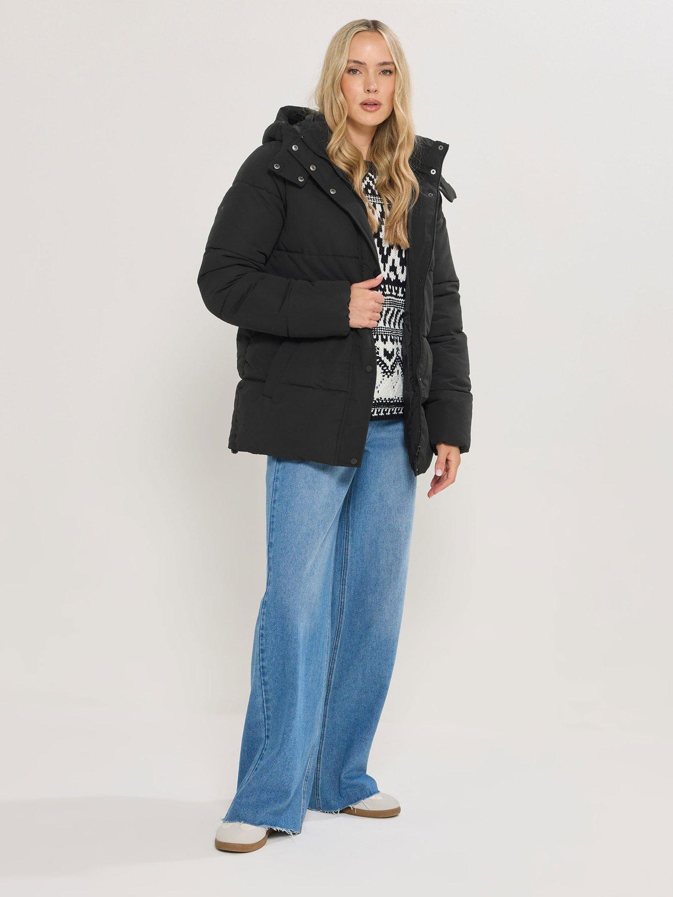  image of long-tall-sally-short-padded-coat-black