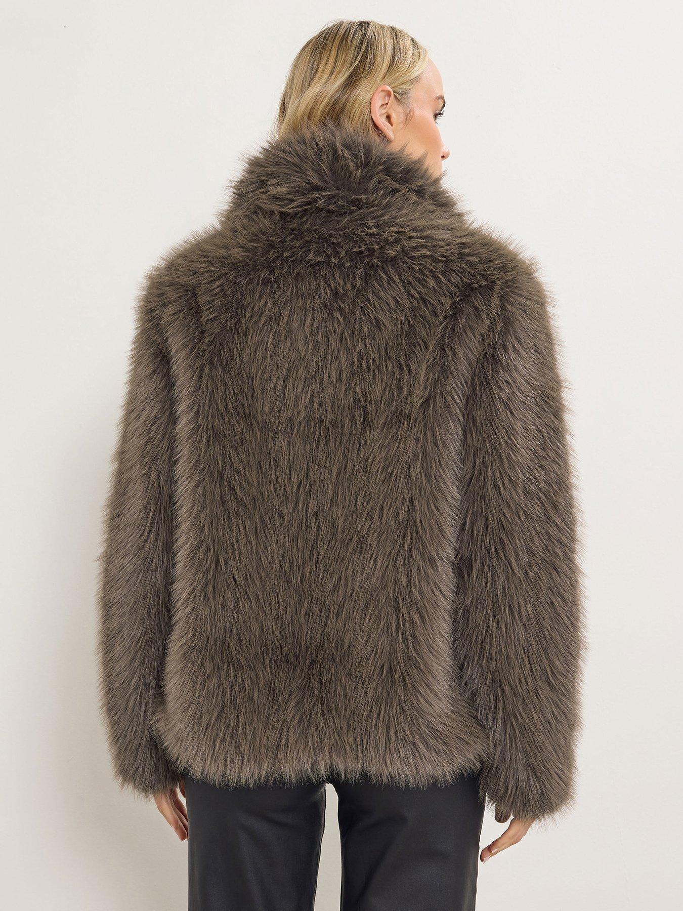  image of long-tall-sally-faux-fur-jacket-brown