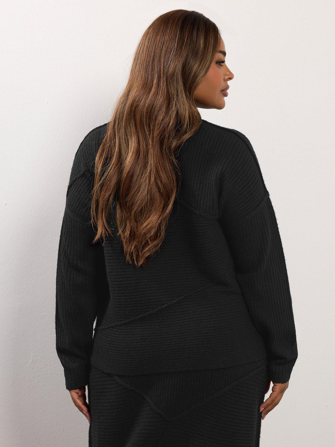 Image 2 of 4 of Yours Curve Long Sleeve Jumper - Black