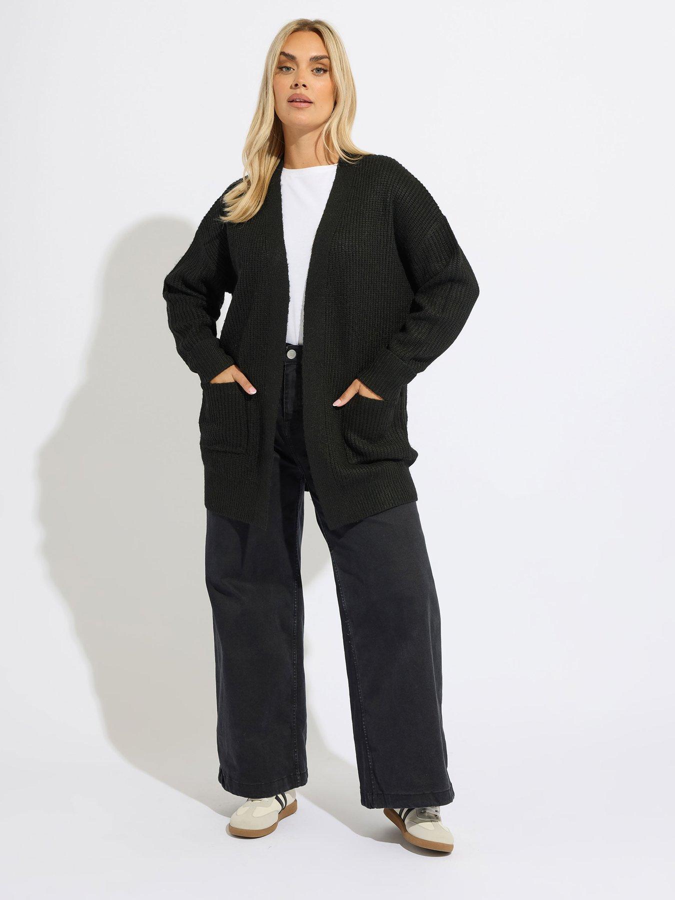 Image 3 of 4 of Yours Curve Soft Touch Turn Up Jumper - Black