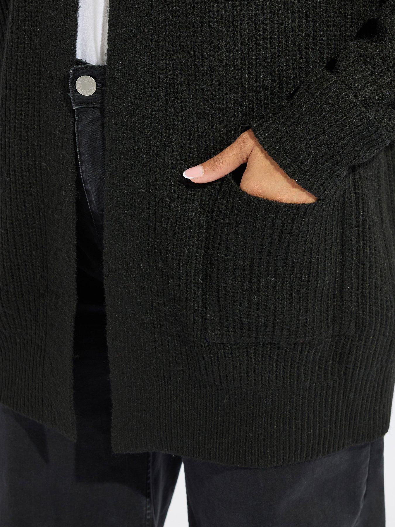 Image 4 of 4 of Yours Curve Soft Touch Turn Up Jumper - Black