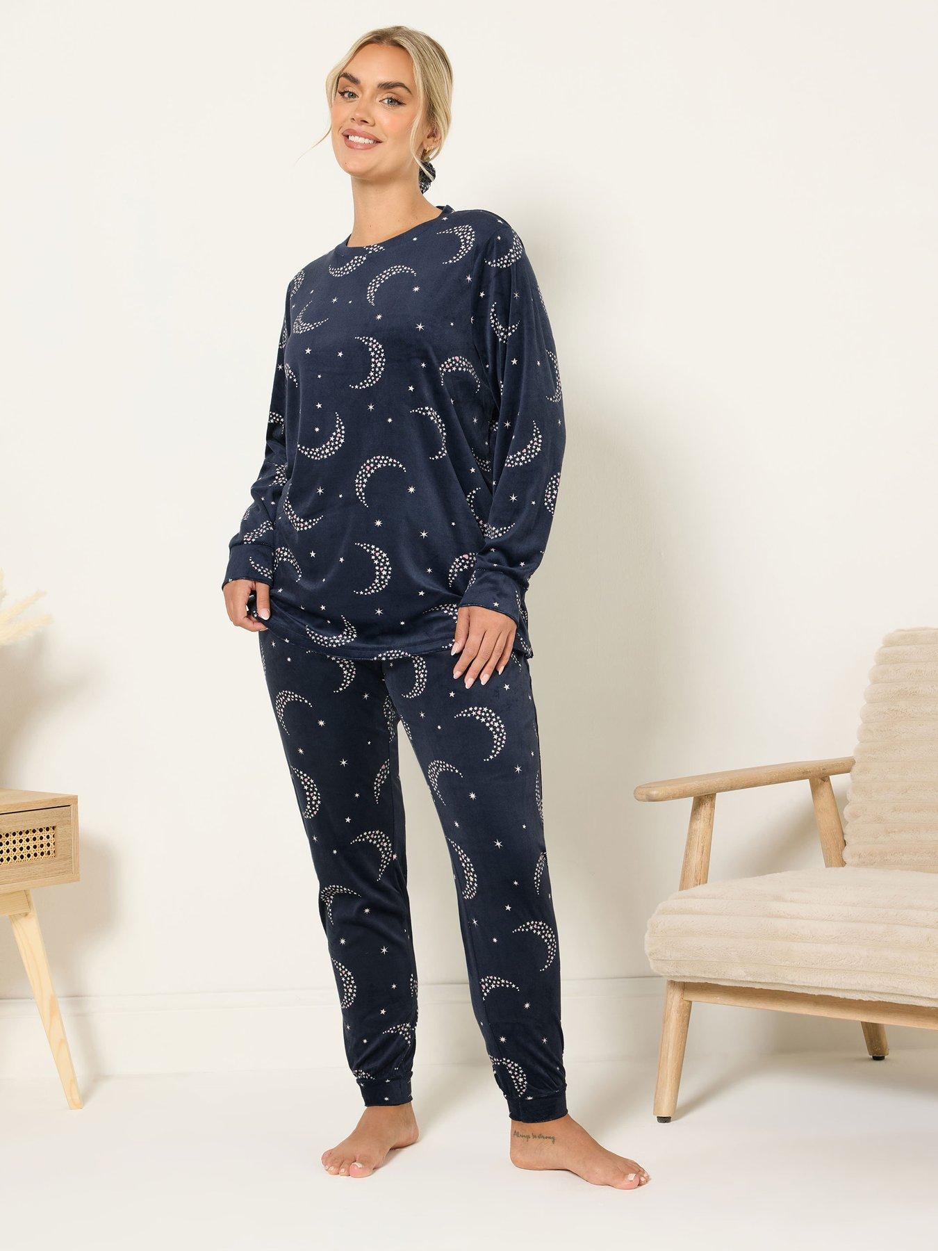 undefined Curve Star Moons Fleece Pj Set - Blue