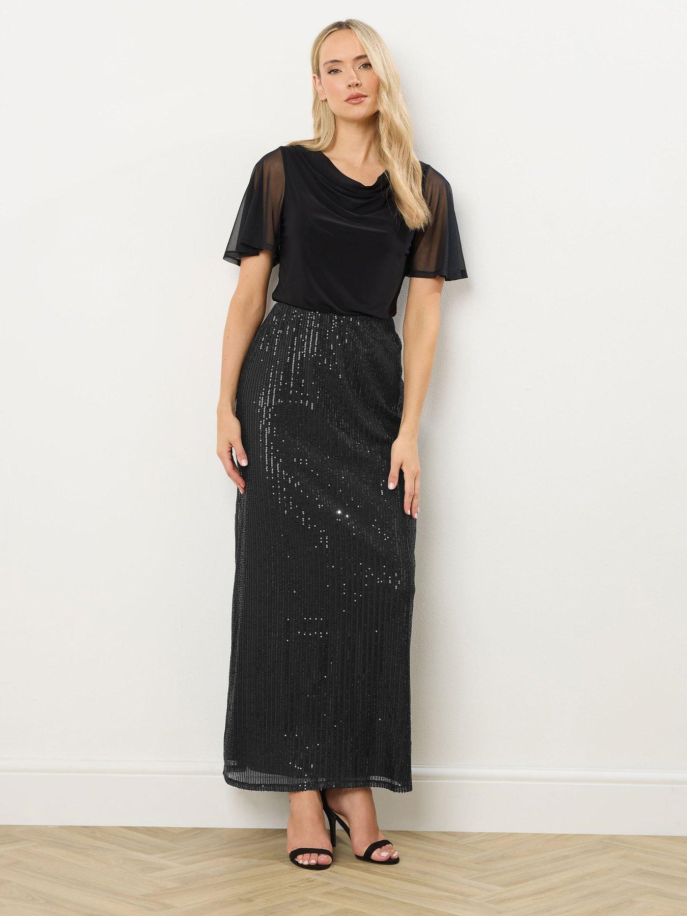  image of long-tall-sally-tall-sequin-maxi-skirt-black