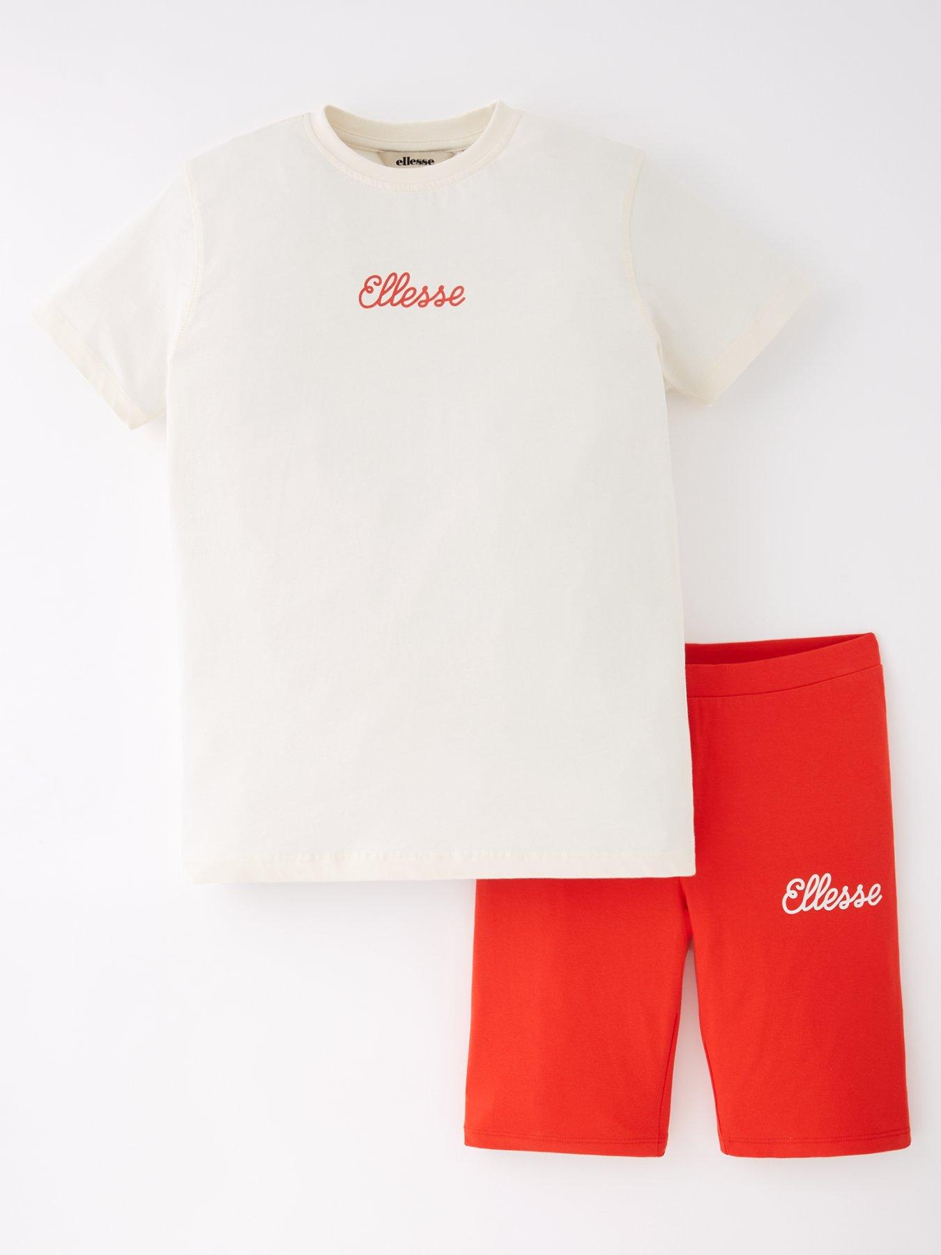  image of ellesse-nocelle-t-shirt-amp-short-set-red