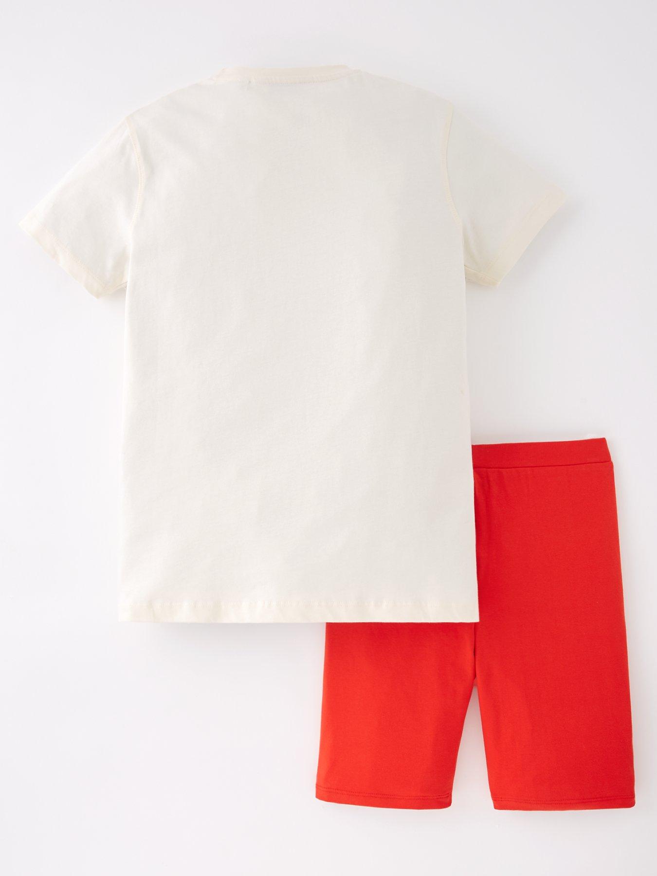 back image of ellesse-nocelle-t-shirt-amp-short-set-red