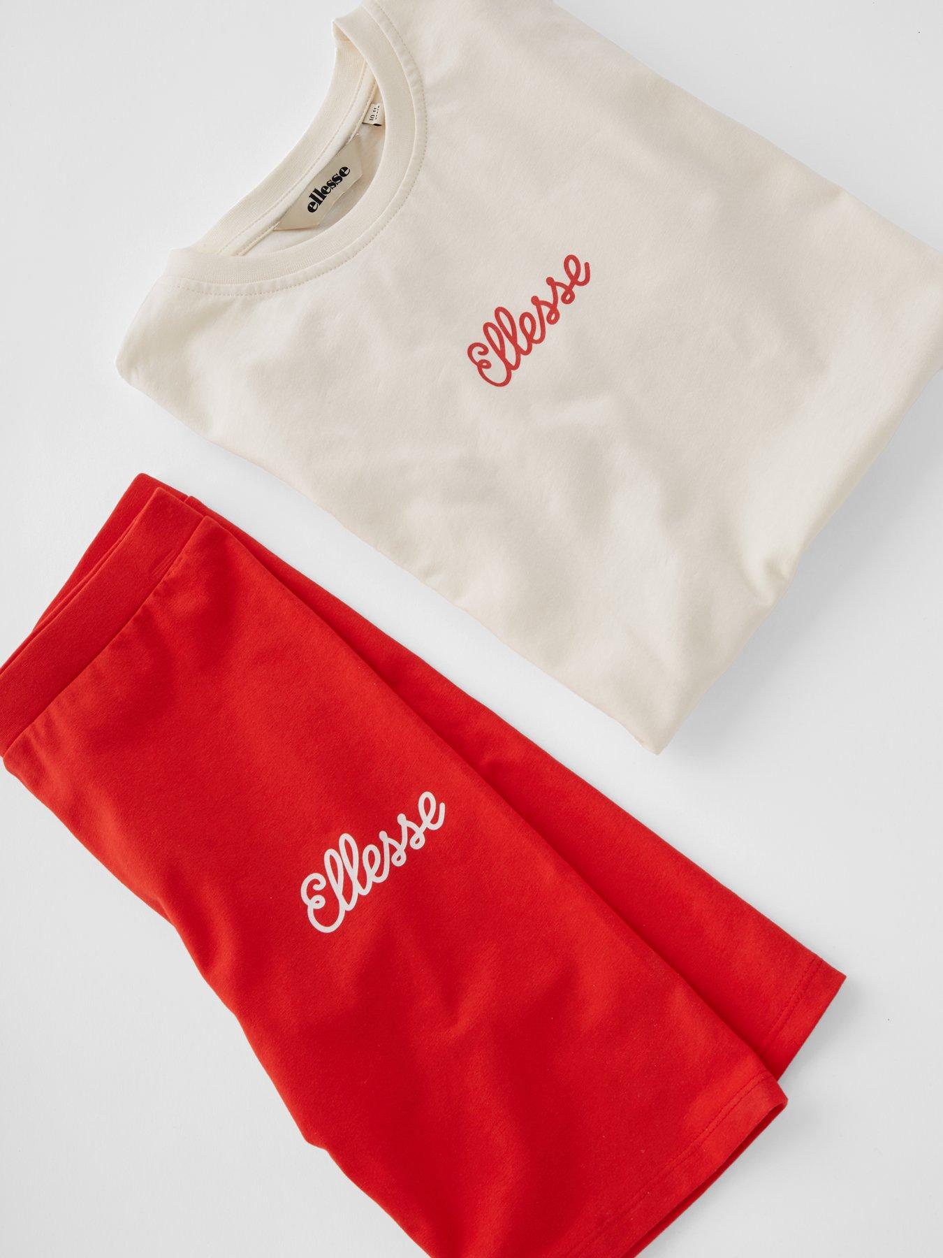  image of ellesse-nocelle-t-shirt-amp-short-set-red
