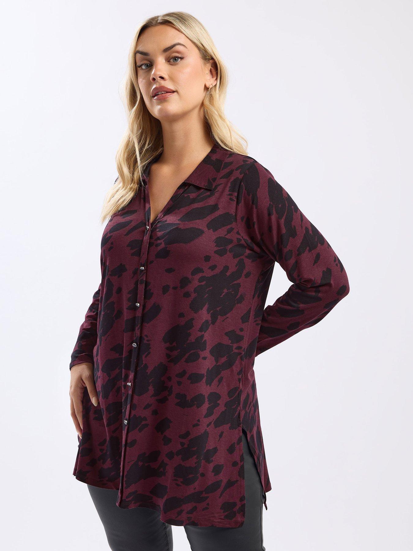 Yours Curve Crimson Shirt - Red