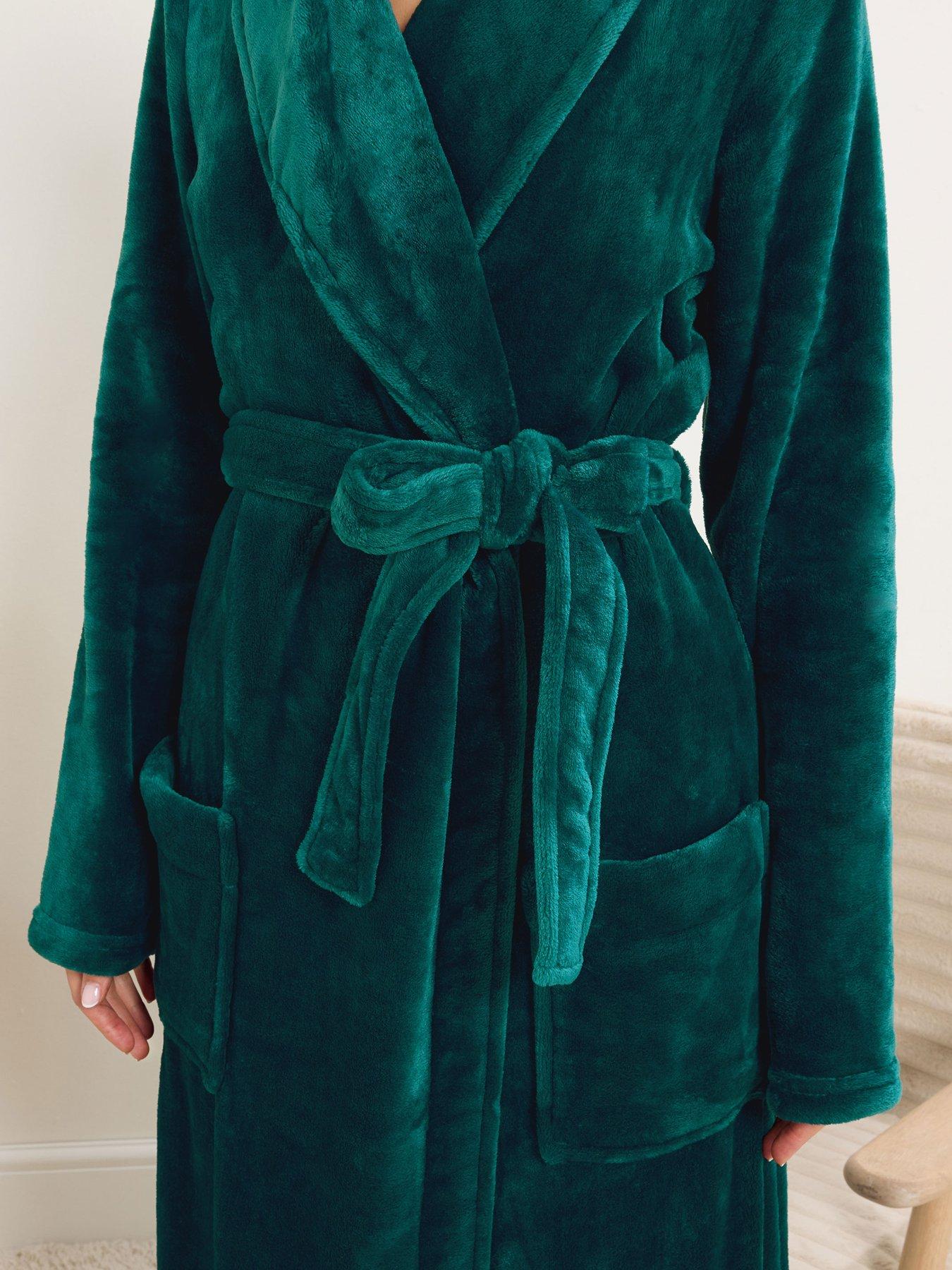 Image 4 of 4 of Long Tall Sally Super Luxe Shawl Maxi Robe - Green