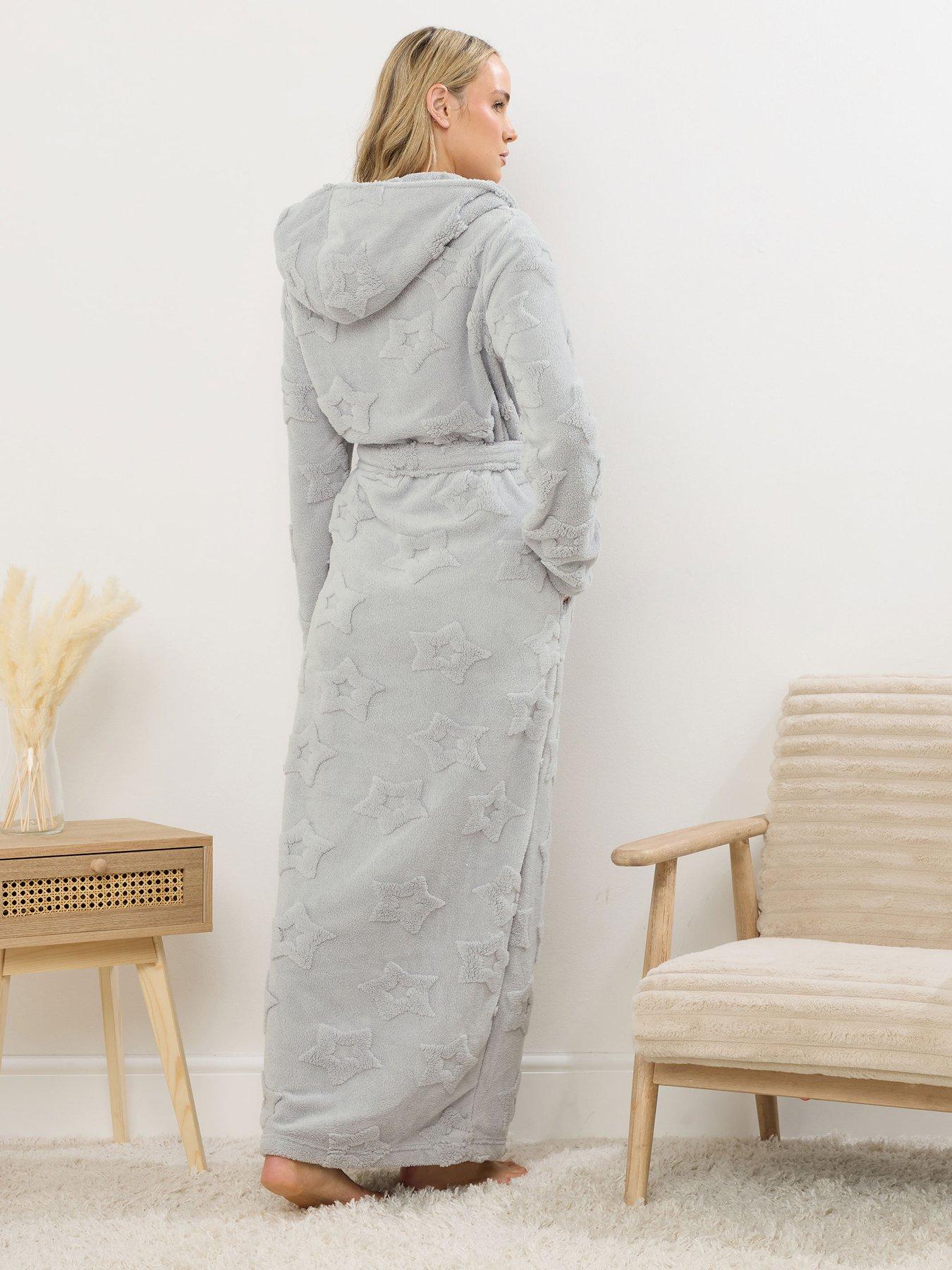 stillFront image of long-tall-sally-heart-hooded-maxi-robe-grey