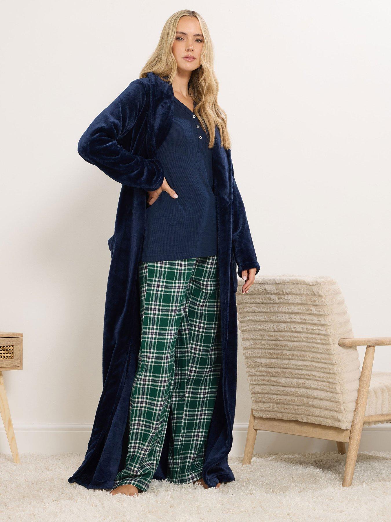  image of long-tall-sally-sleeve-waffle-pj-top-blue