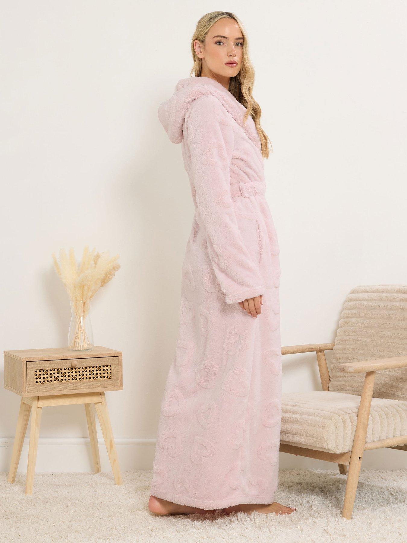 Image 2 of 4 of Long Tall Sally Heart Hooded Maxi Robe - Pink