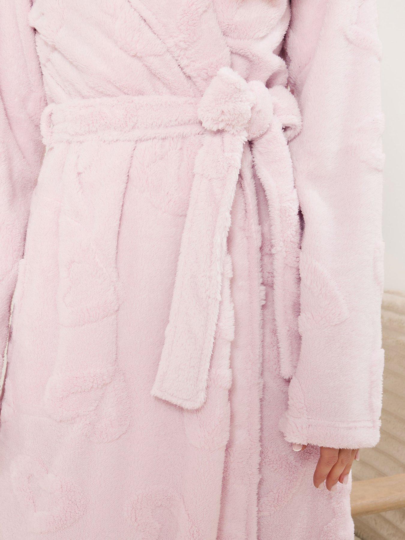 Image 4 of 4 of Long Tall Sally Heart Hooded Maxi Robe - Pink