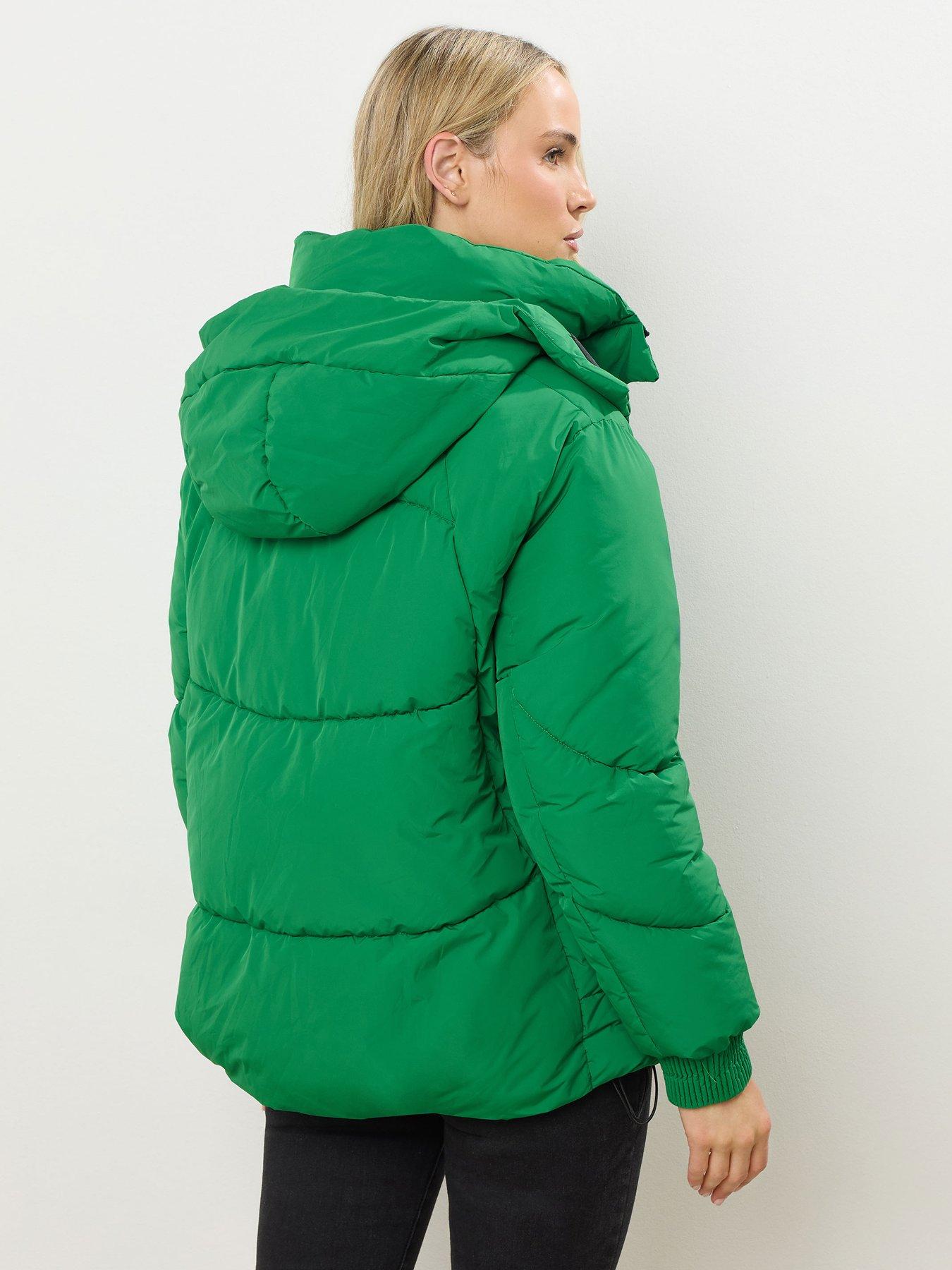  image of long-tall-sally-padded-oversized-coat-green