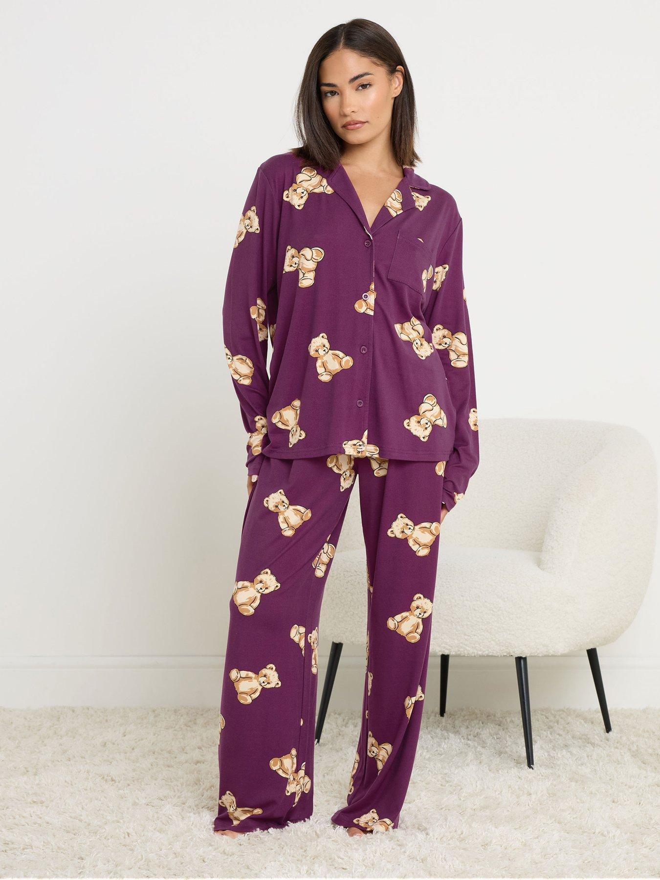 Image 3 of 6 of PixieGirl Petite Soft Touch Teddy Bears Pj Set - Red