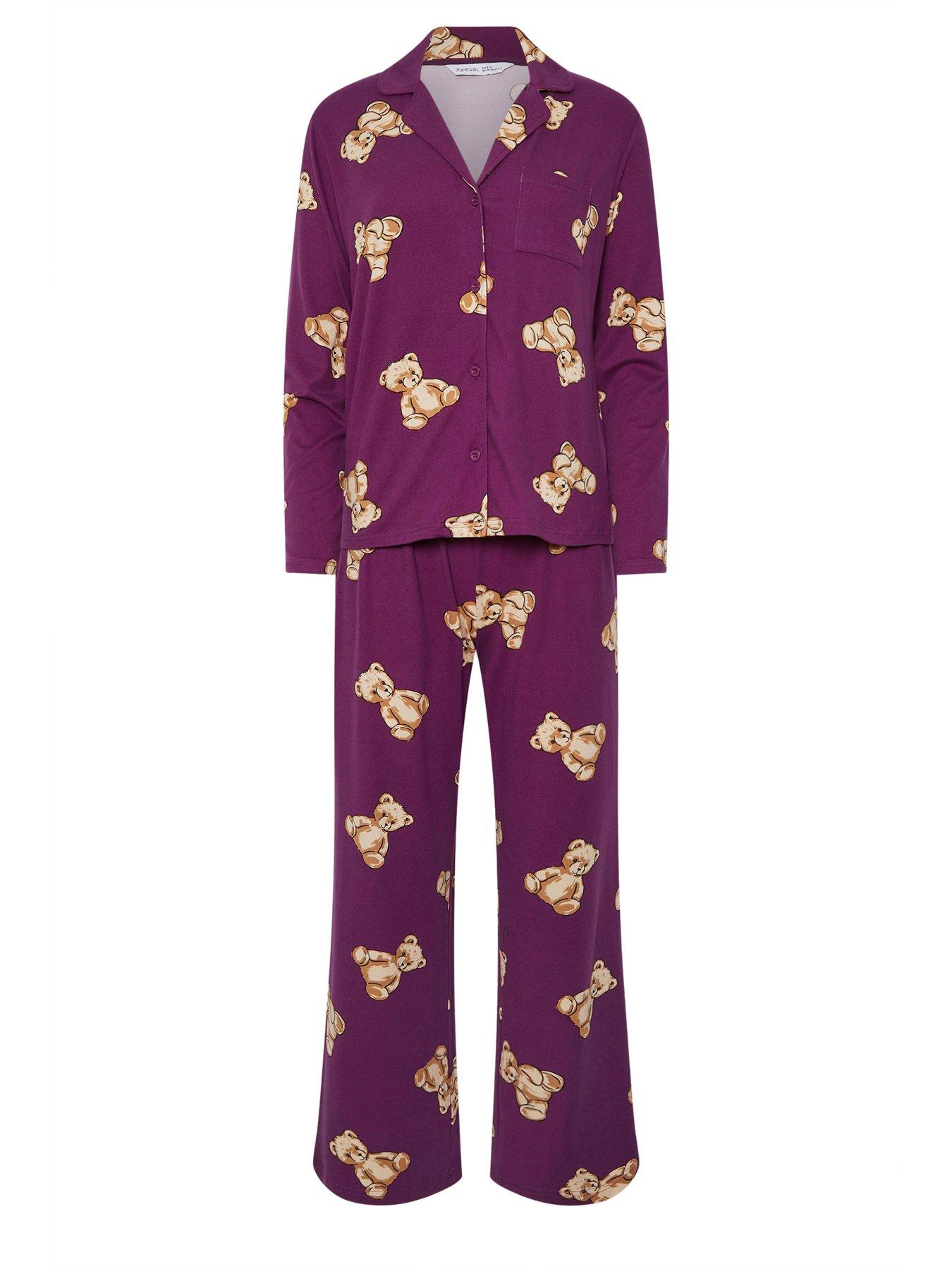 Image 6 of 6 of PixieGirl Petite Soft Touch Teddy Bears Pj Set - Red