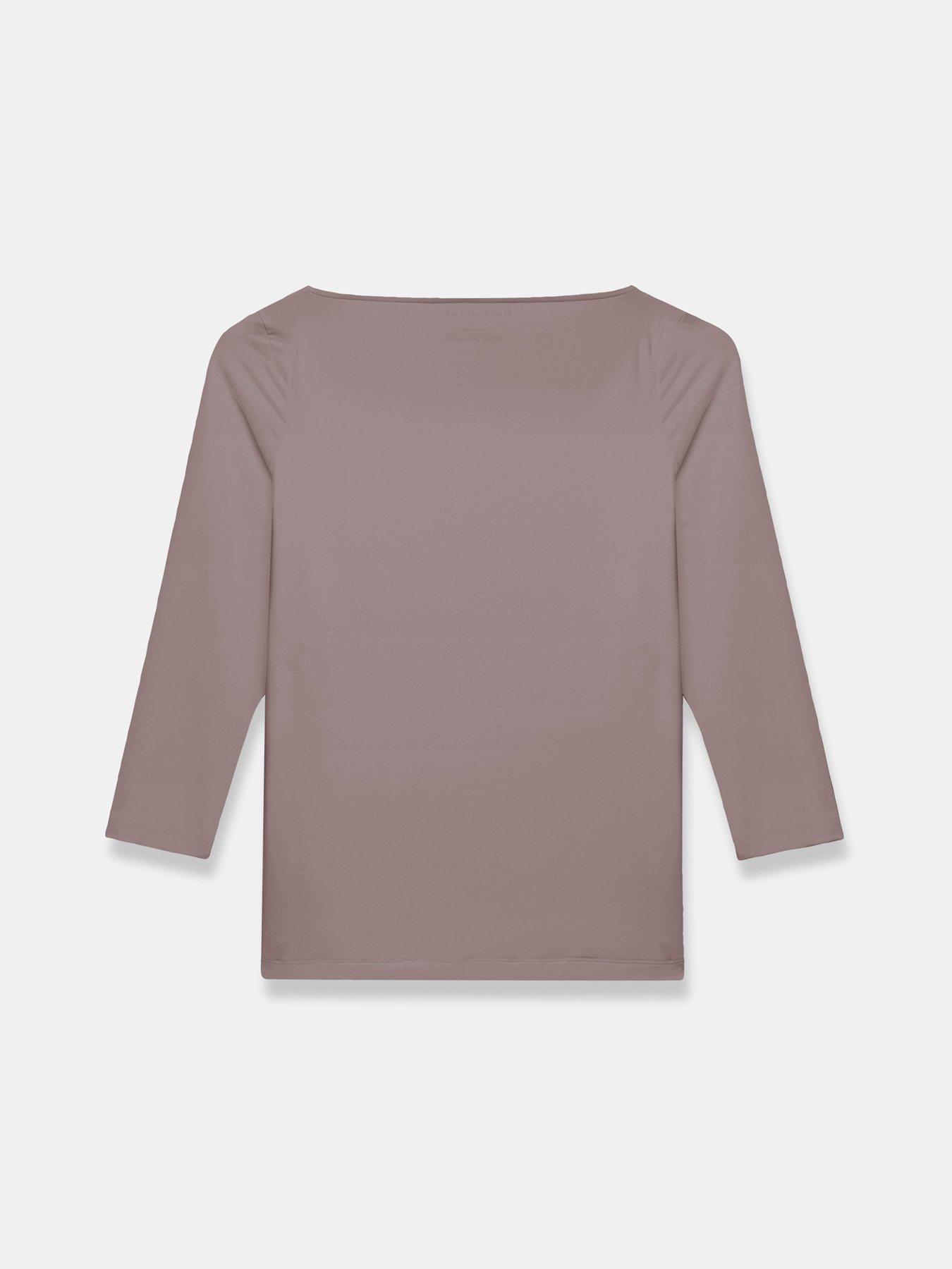  image of mint-velvet-wide-neck-layering-top-brown