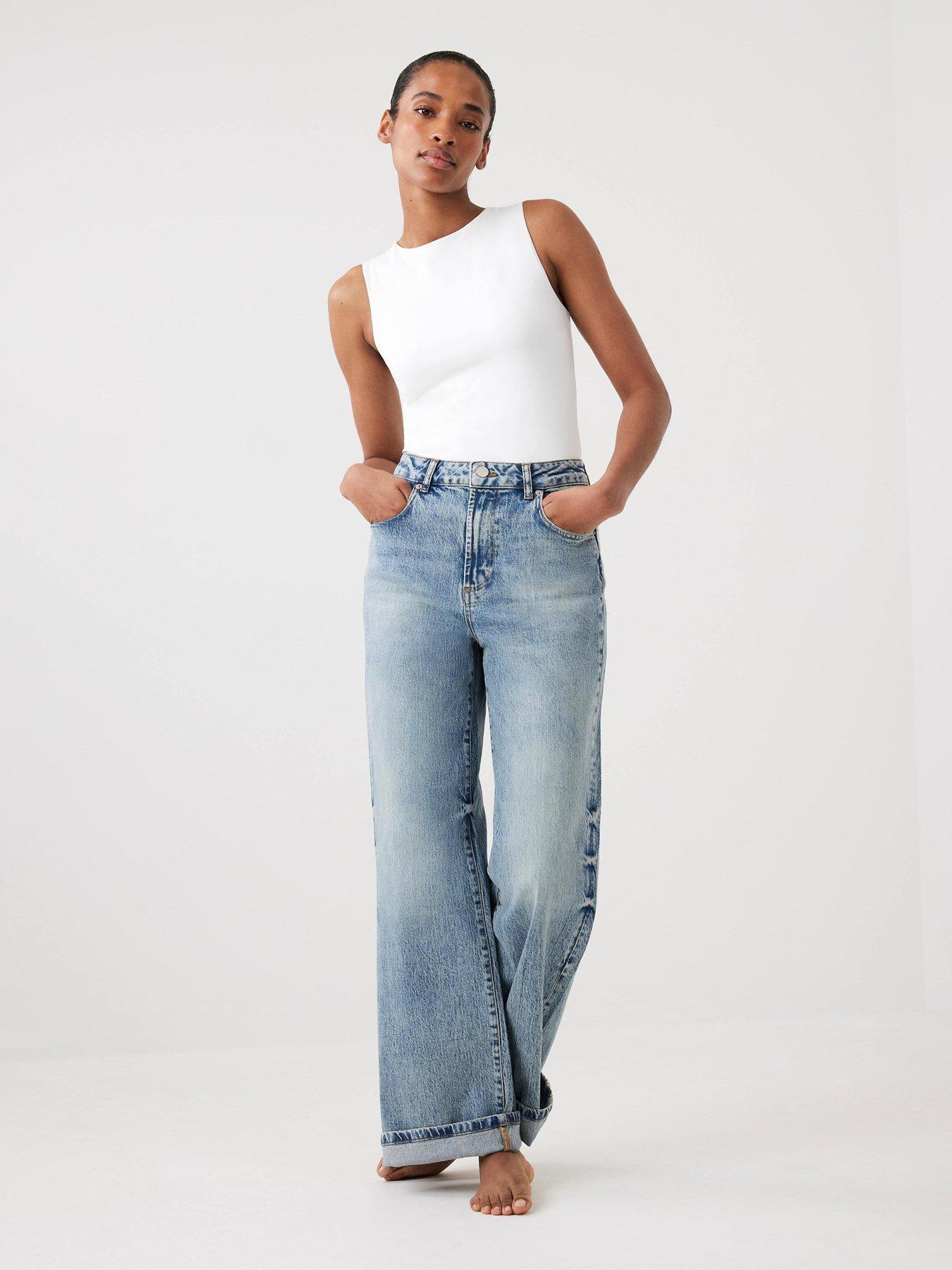 undefined Mid Indigo Workable Wide Jean