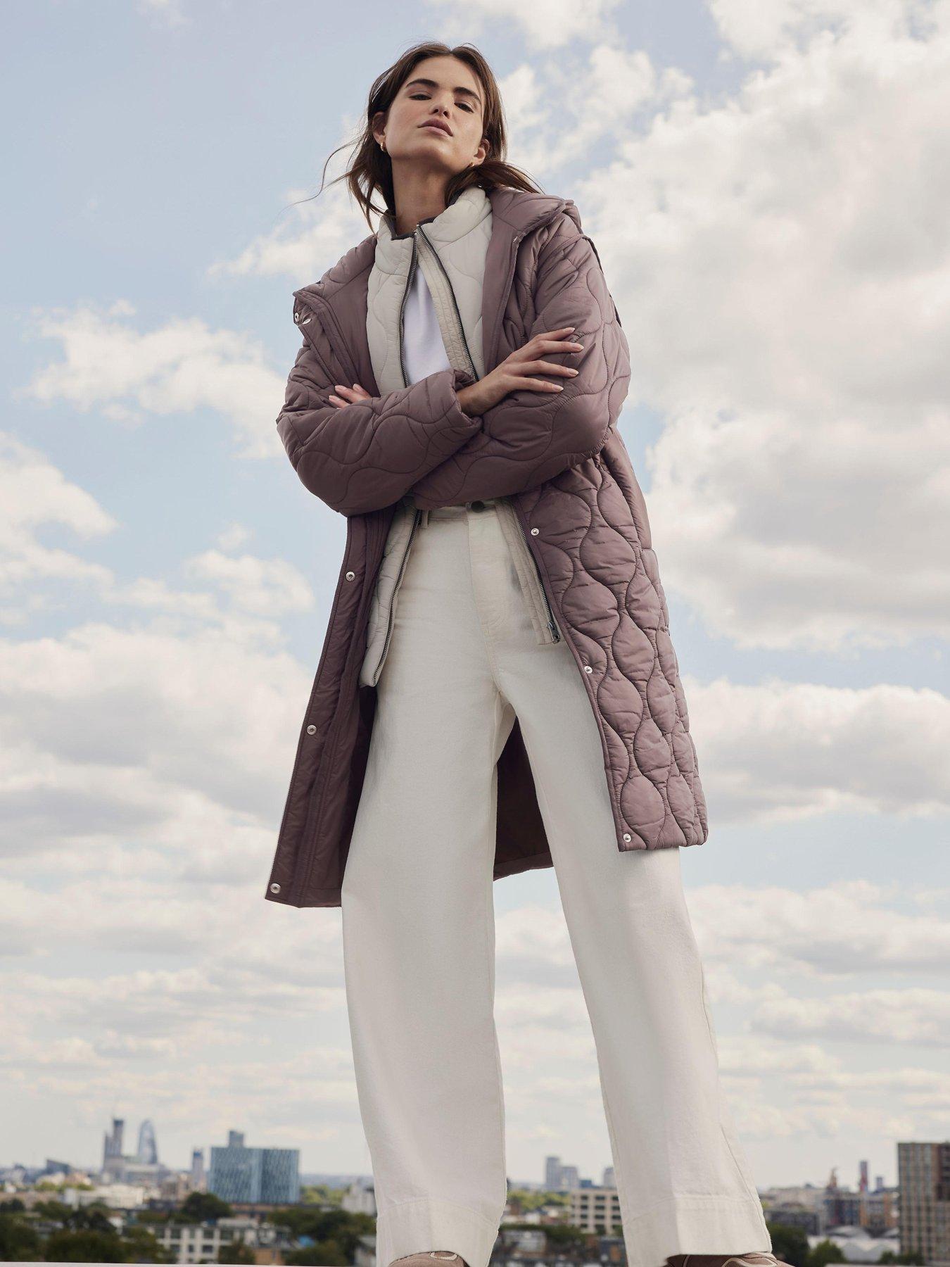 Image 1 of 6 of Mint Velvet Double Layer Parka - Brown