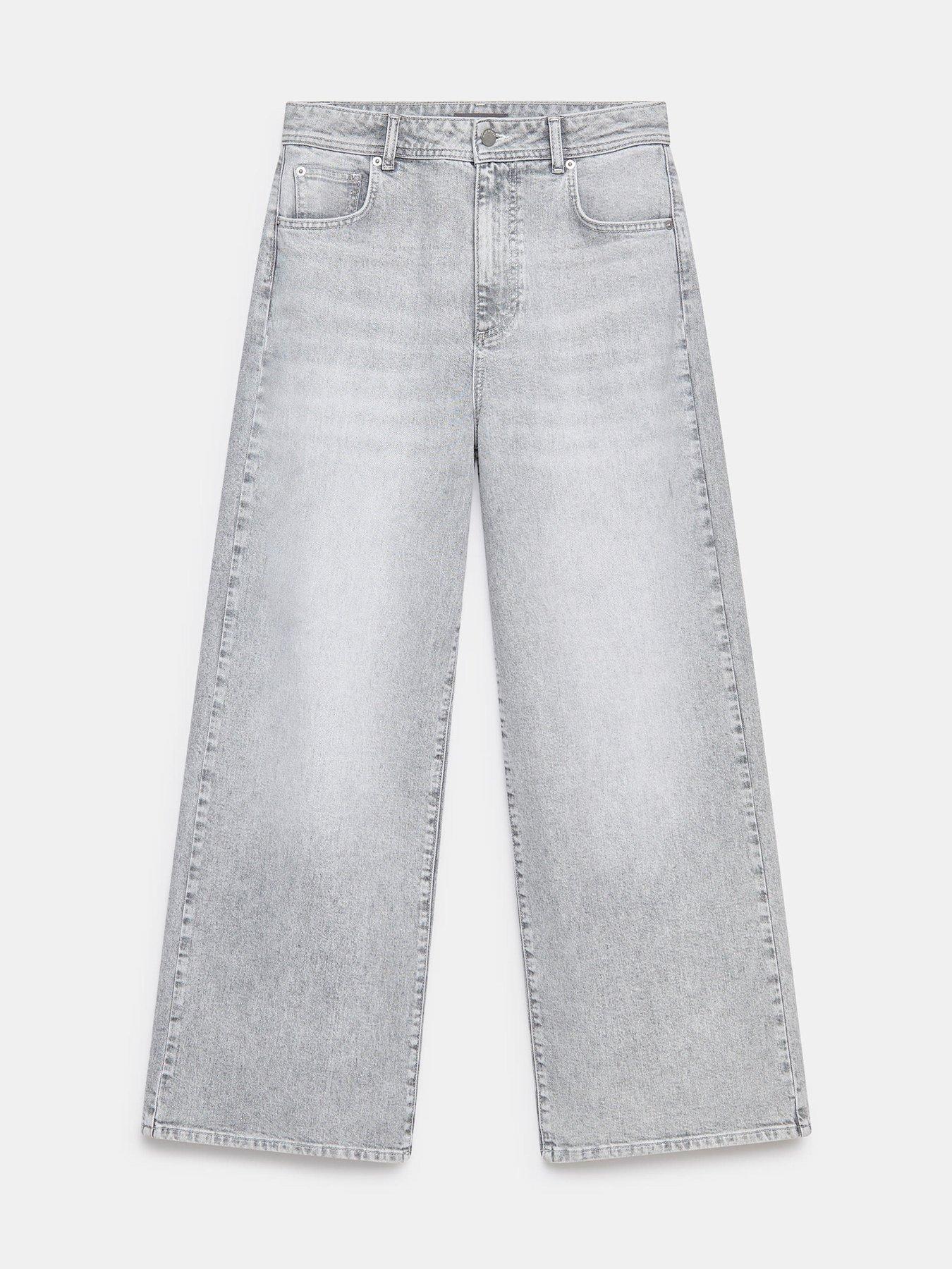 Image 5 of 6 of Mint Velvet Washed Clean Wide Jean - Grey