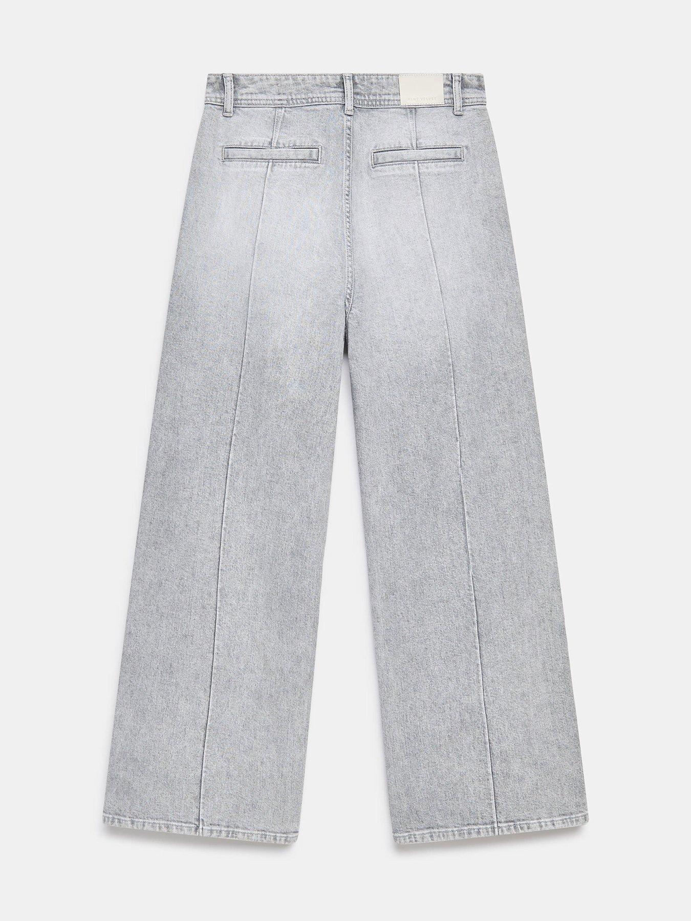 Image 6 of 6 of Mint Velvet Washed Clean Wide Jean - Grey