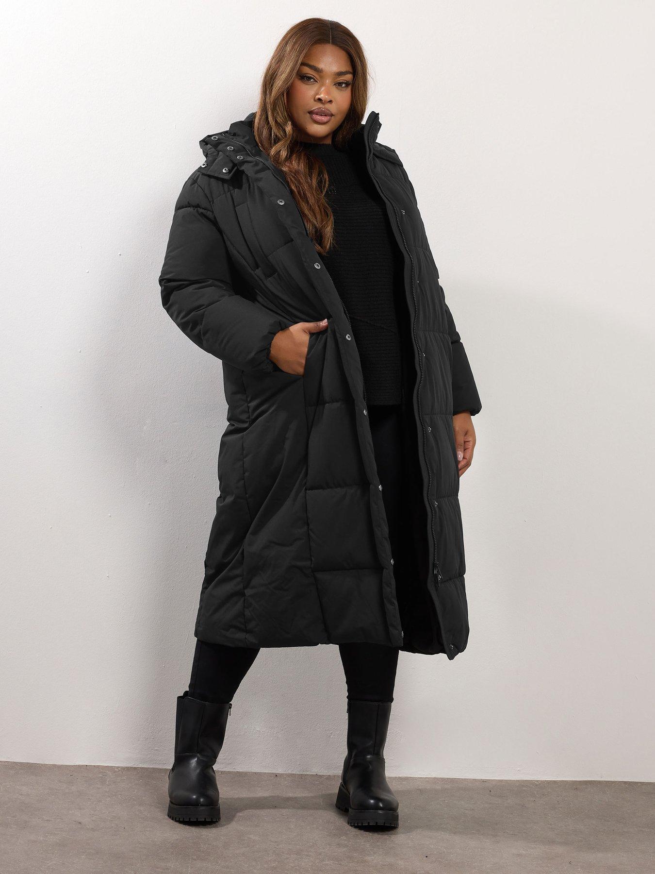 undefined Curve Midaxi Borg Padded Coat