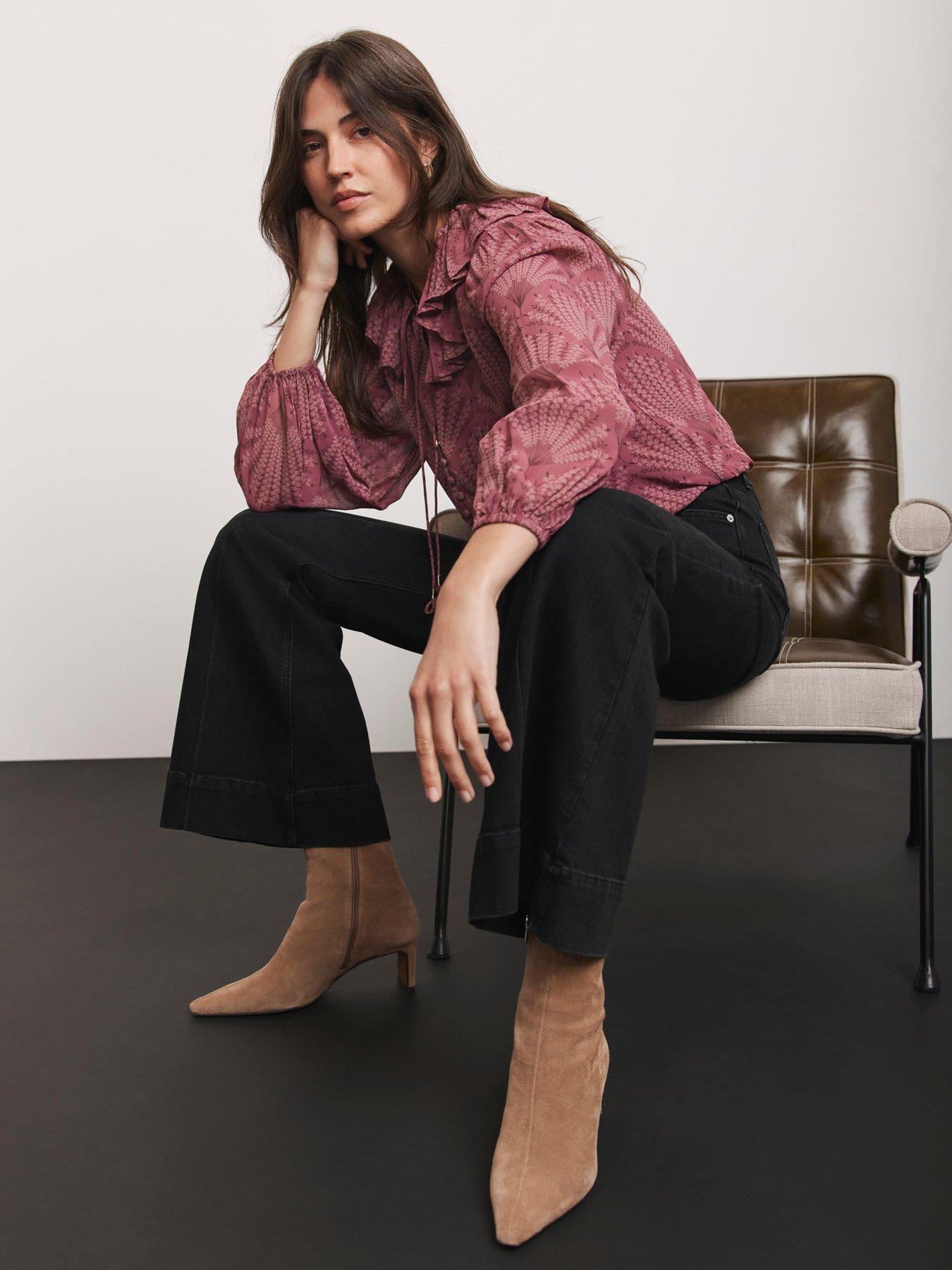  image of mint-velvet-paisley-print-top-red