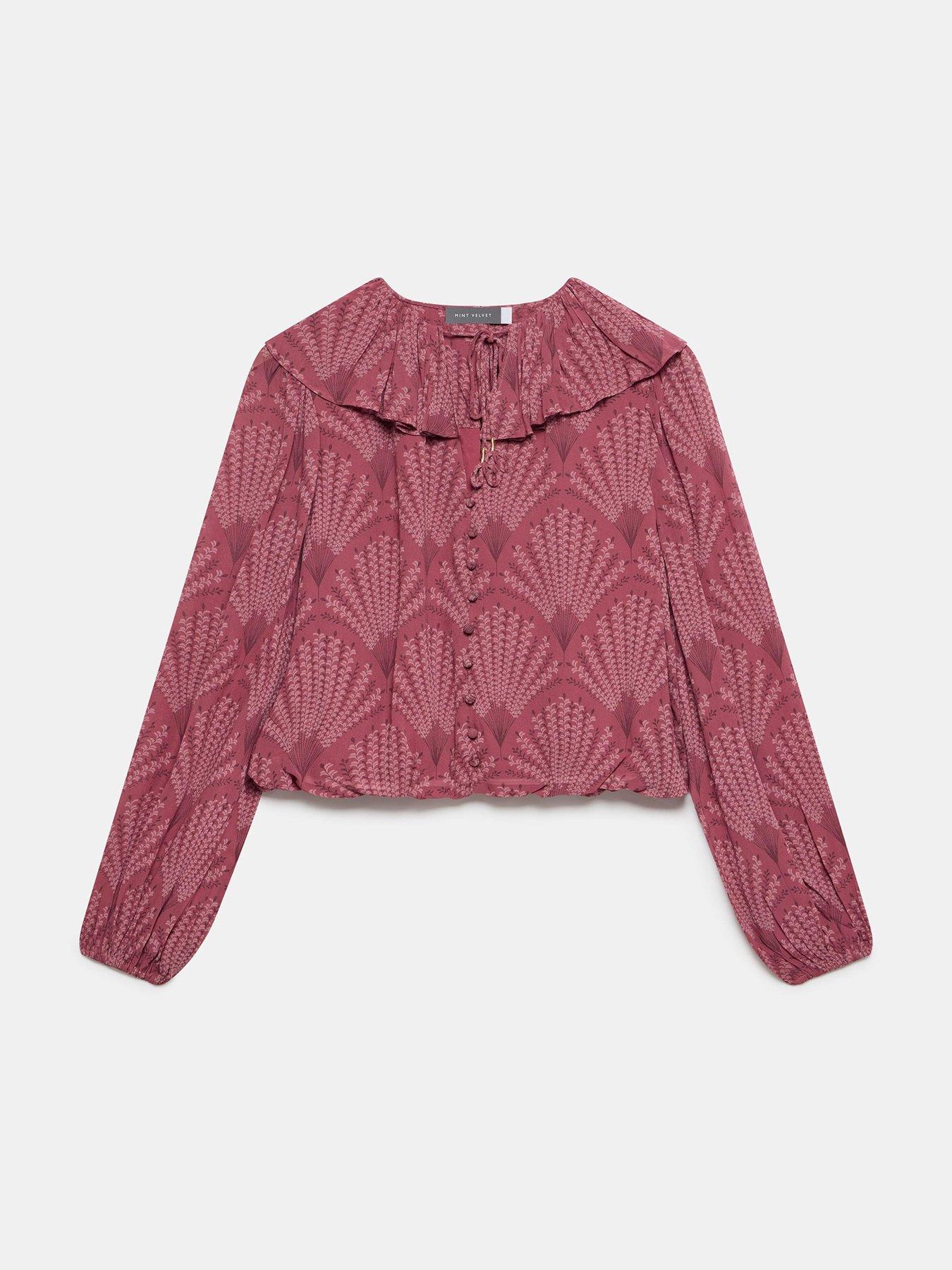  image of mint-velvet-paisley-print-top-red