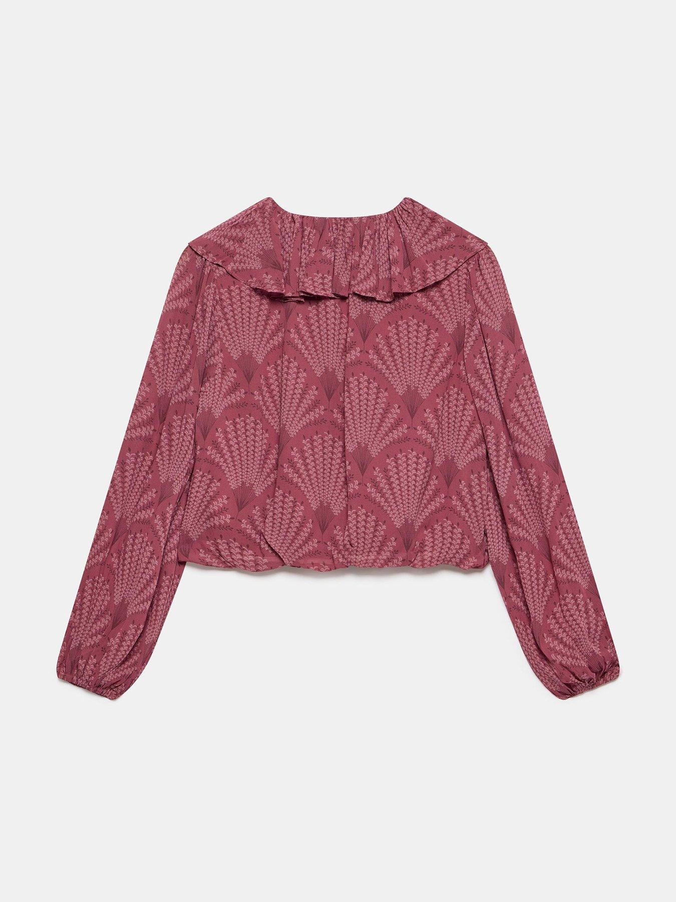  image of mint-velvet-paisley-print-top-red