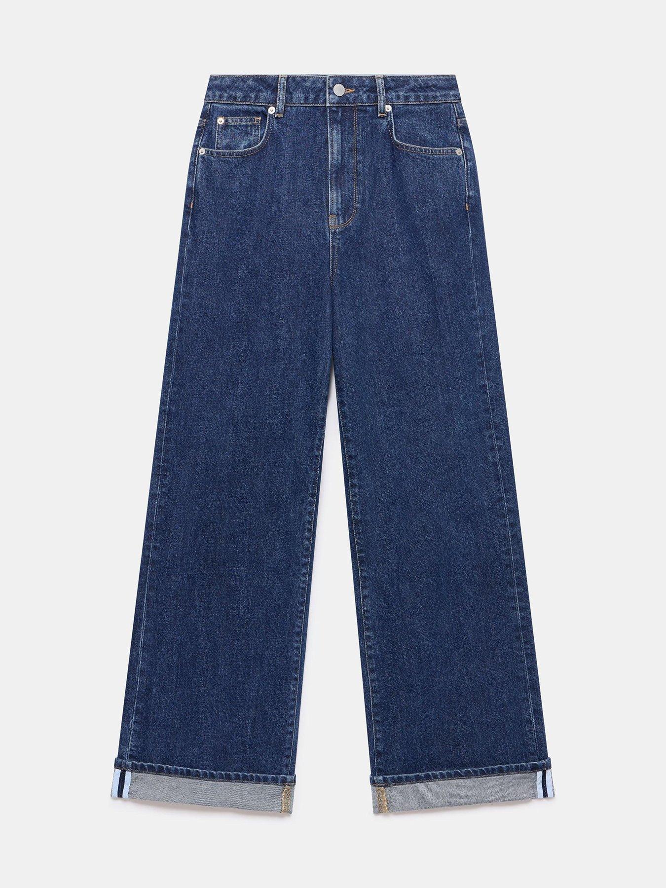 Image 5 of 6 of Mint Velvet Dark Indigo Workable Wide Jean - Blue