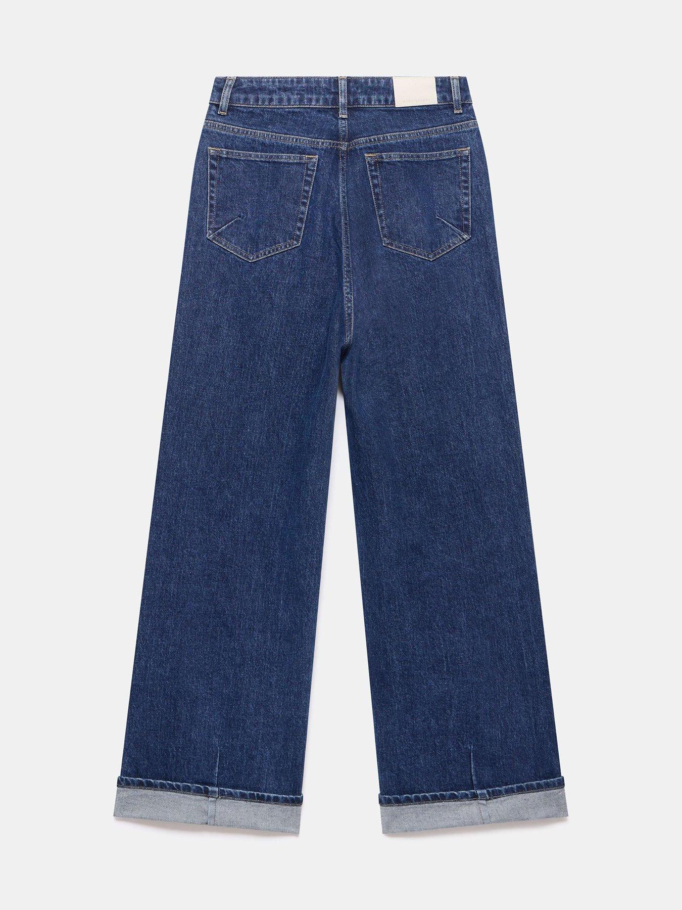 Image 6 of 6 of Mint Velvet Dark Indigo Workable Wide Jean - Blue