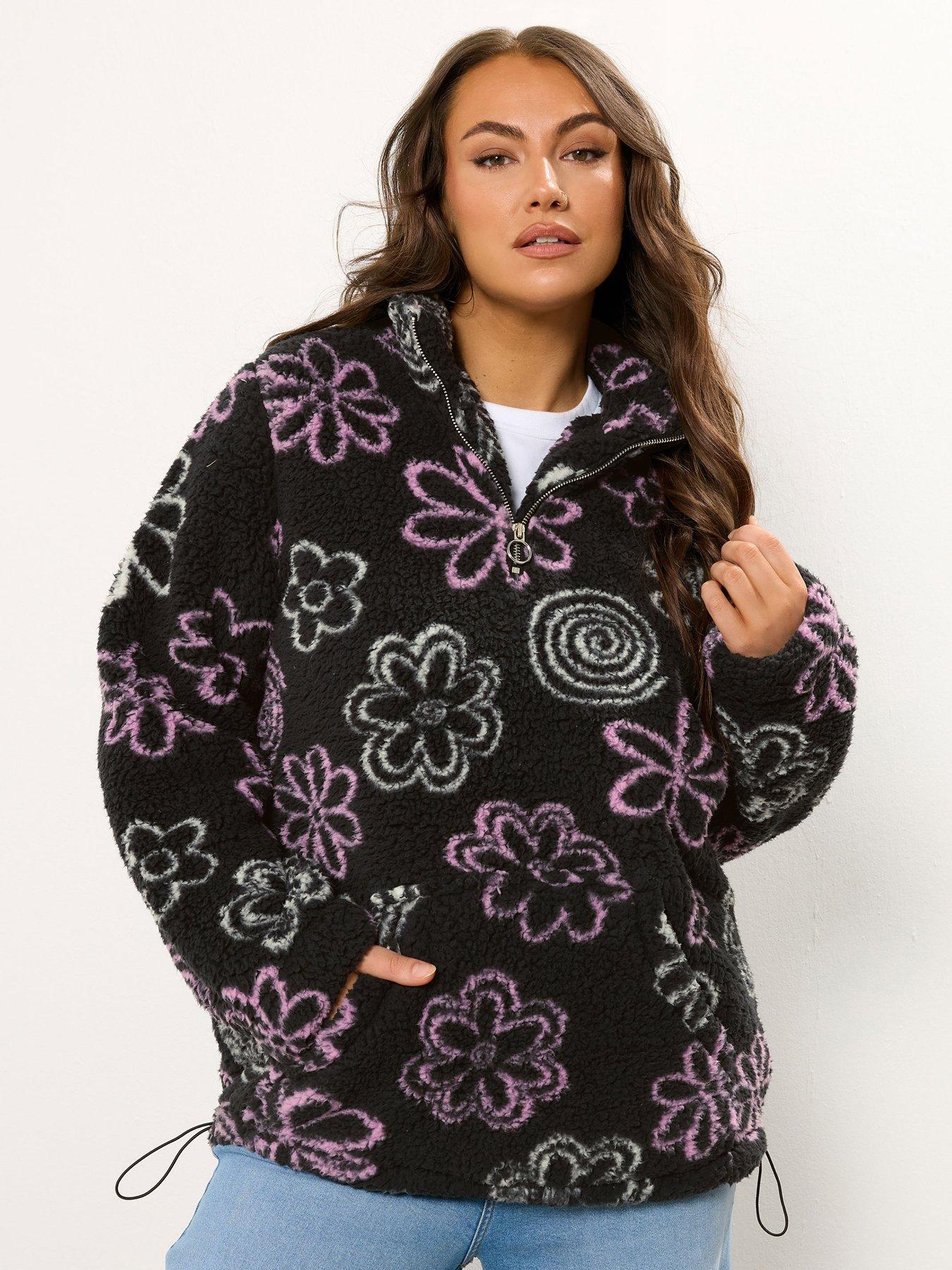 Yours Curve Sherpa Borg Fleece - Black