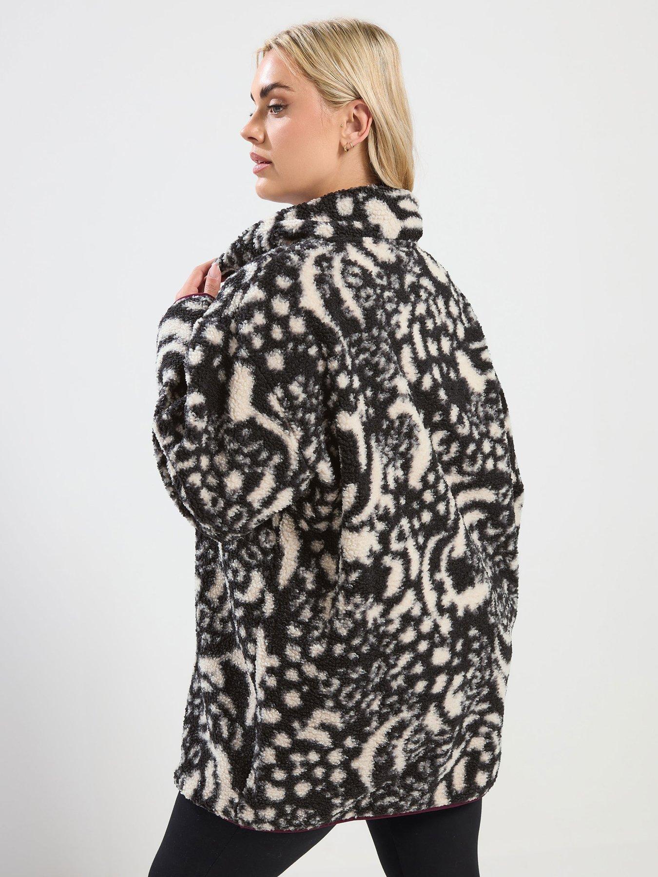 Image 2 of 5 of Yours Curve Half Zip Mini Borg Fleece - Black