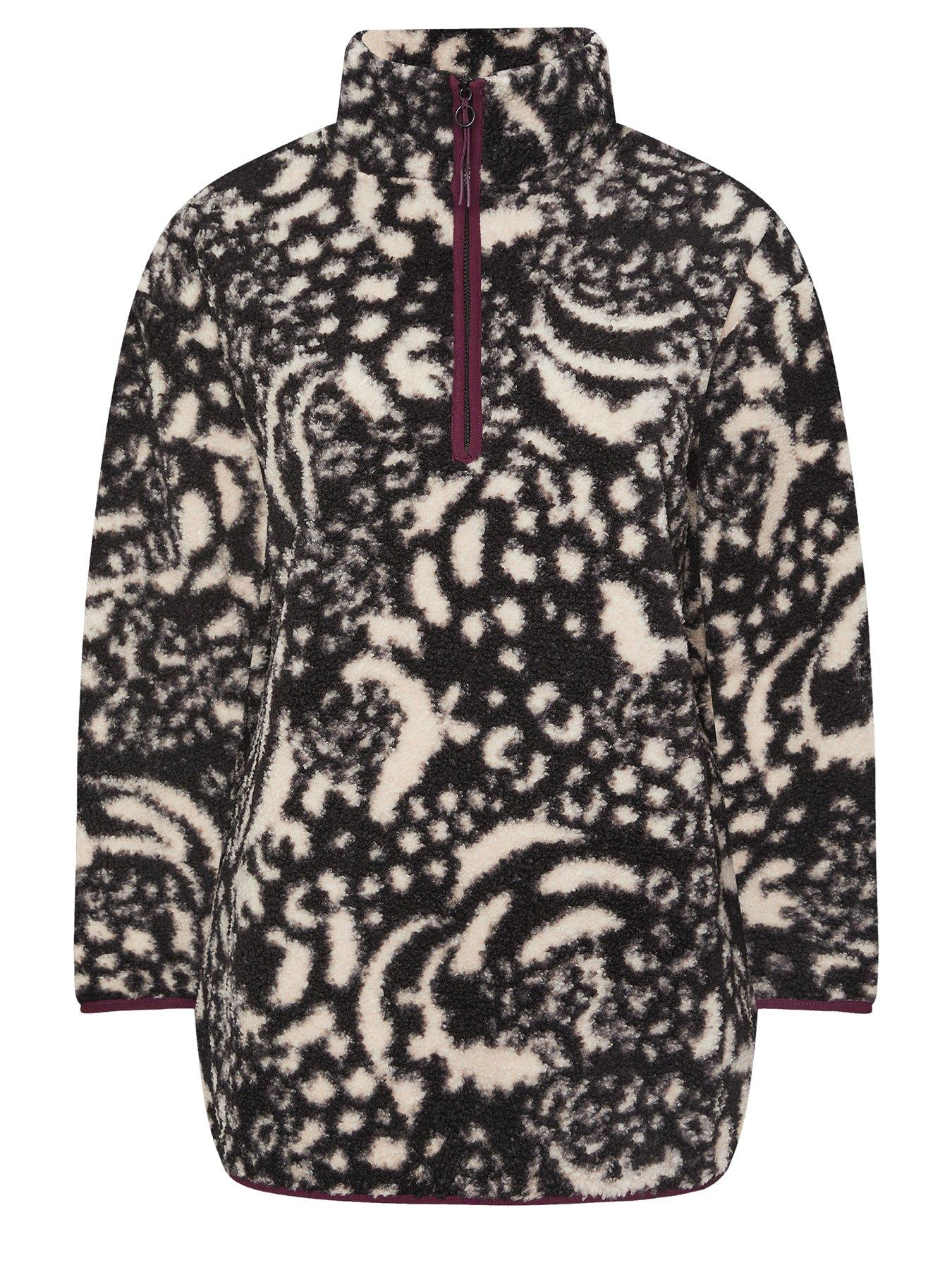 Image 5 of 5 of Yours Curve Half Zip Mini Borg Fleece - Black