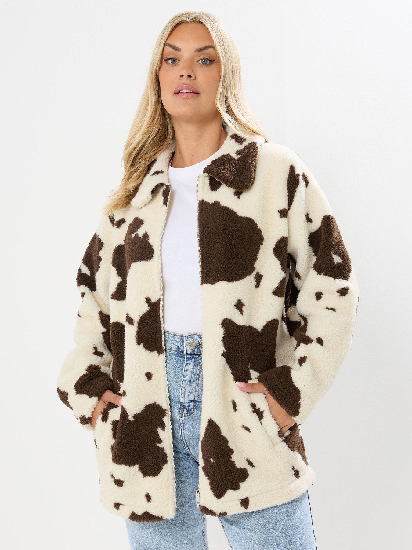 Yours Curve Heavy Borg Zip Thru Fleece - Natural
