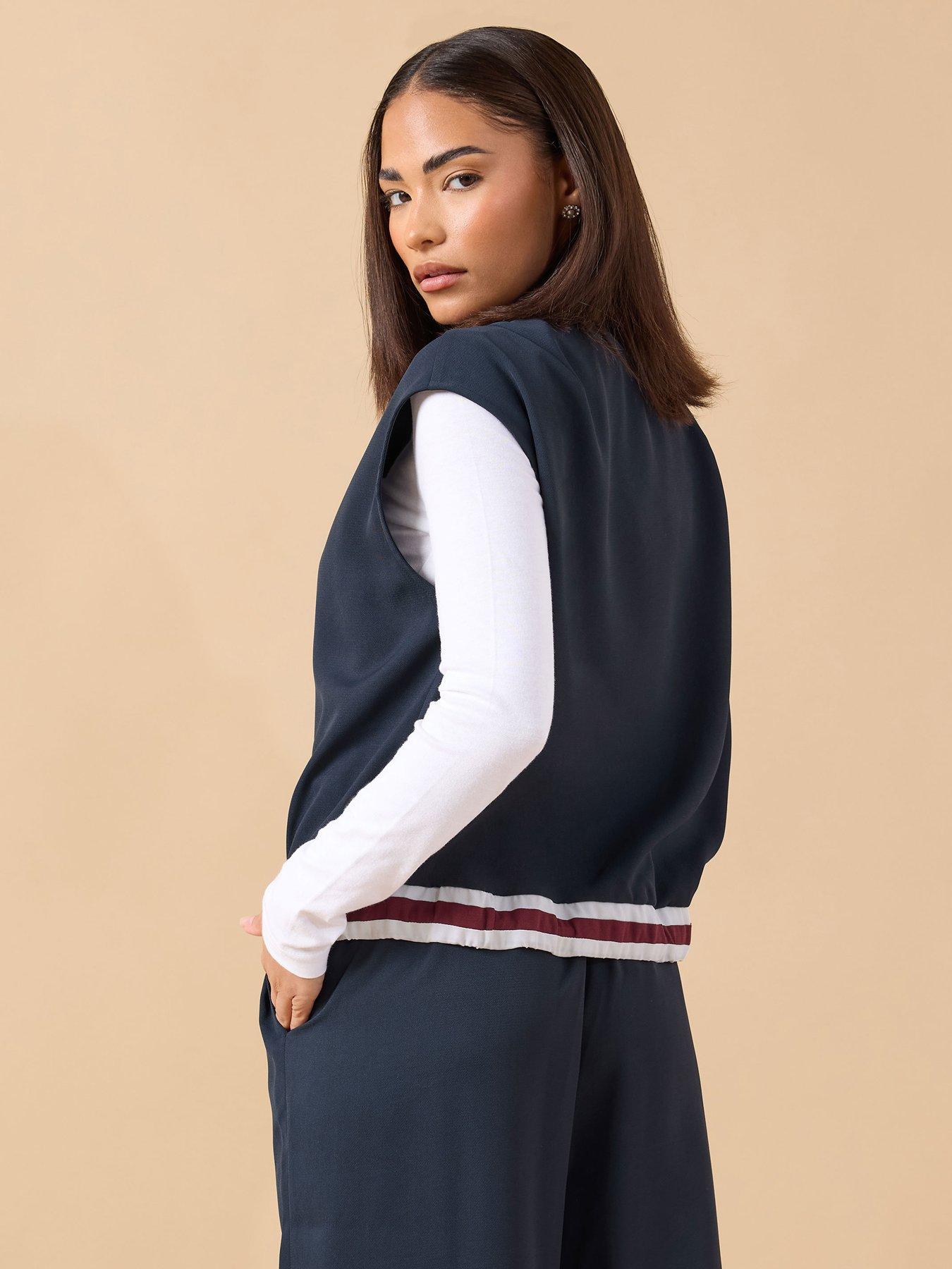 Image 2 of 4 of PixieGirl Petite Contrast Hem Gilet - Blue