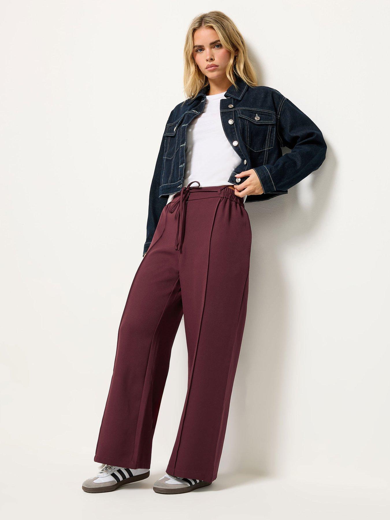 PixieGirl Petite Pintuck Slouch Trouser - Red