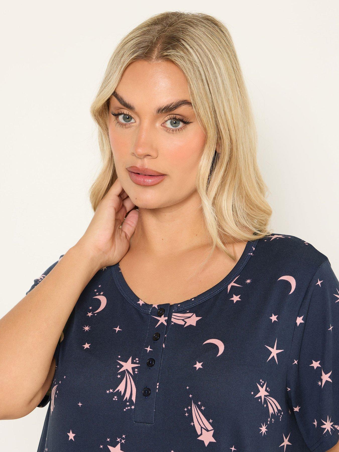Image 4 of 4 of Yours Curve Soft Touch Midaxi Nightdress - Blue