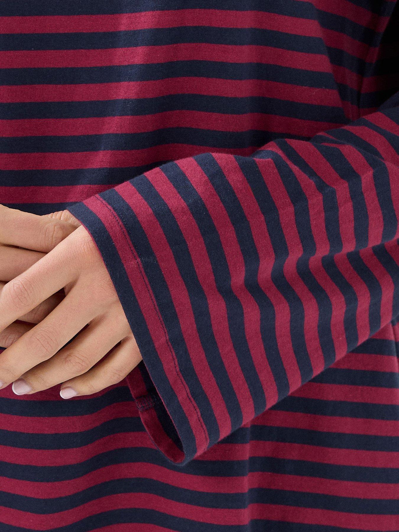  image of long-tall-sally-tall-stripe-boat-neck-top-black